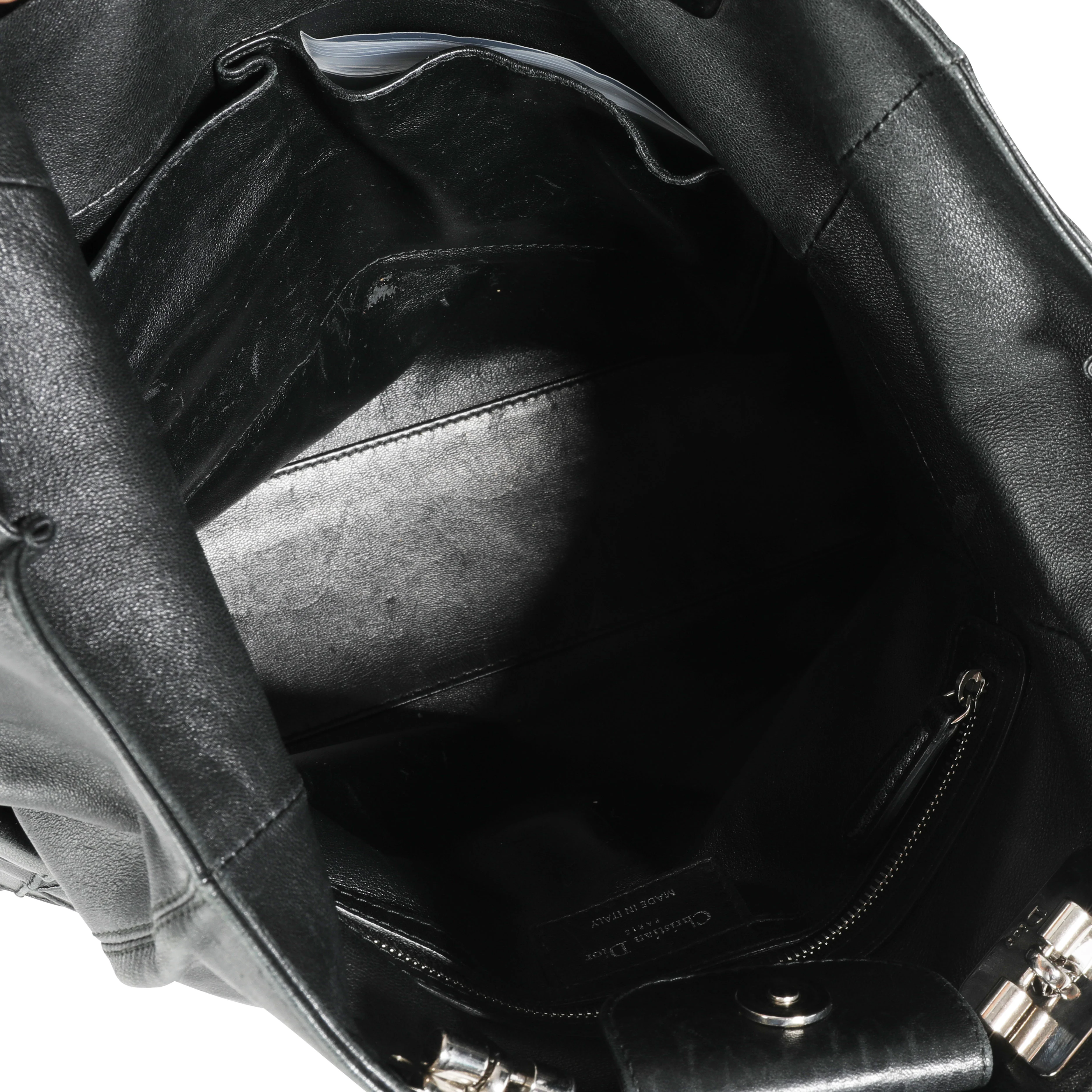 Christian Dior Black Cannage Lambskin Granville Chain Link XL Tote - Image 6