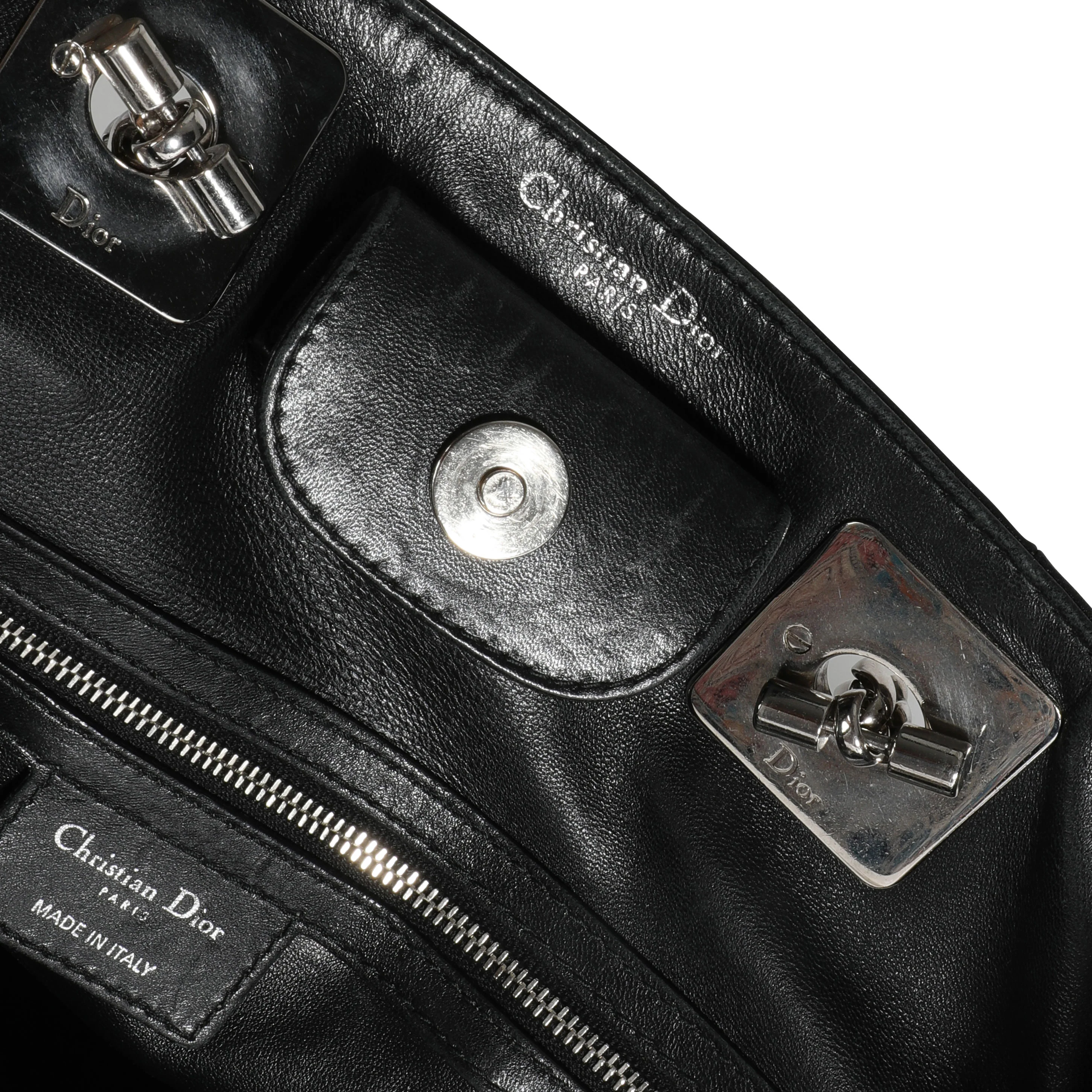 Christian Dior Black Cannage Lambskin Granville Chain Link XL Tote - Image 7