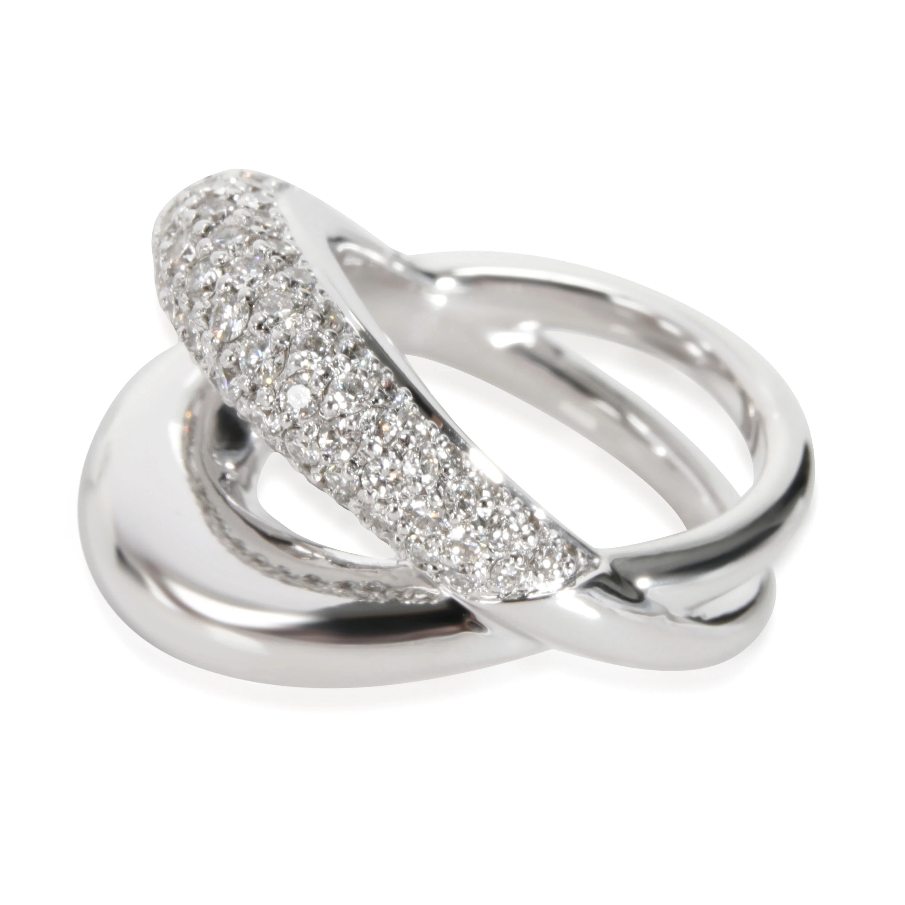Twins Diamond Ring in 18K White Gold 1 1/3 Ctw - Image 2