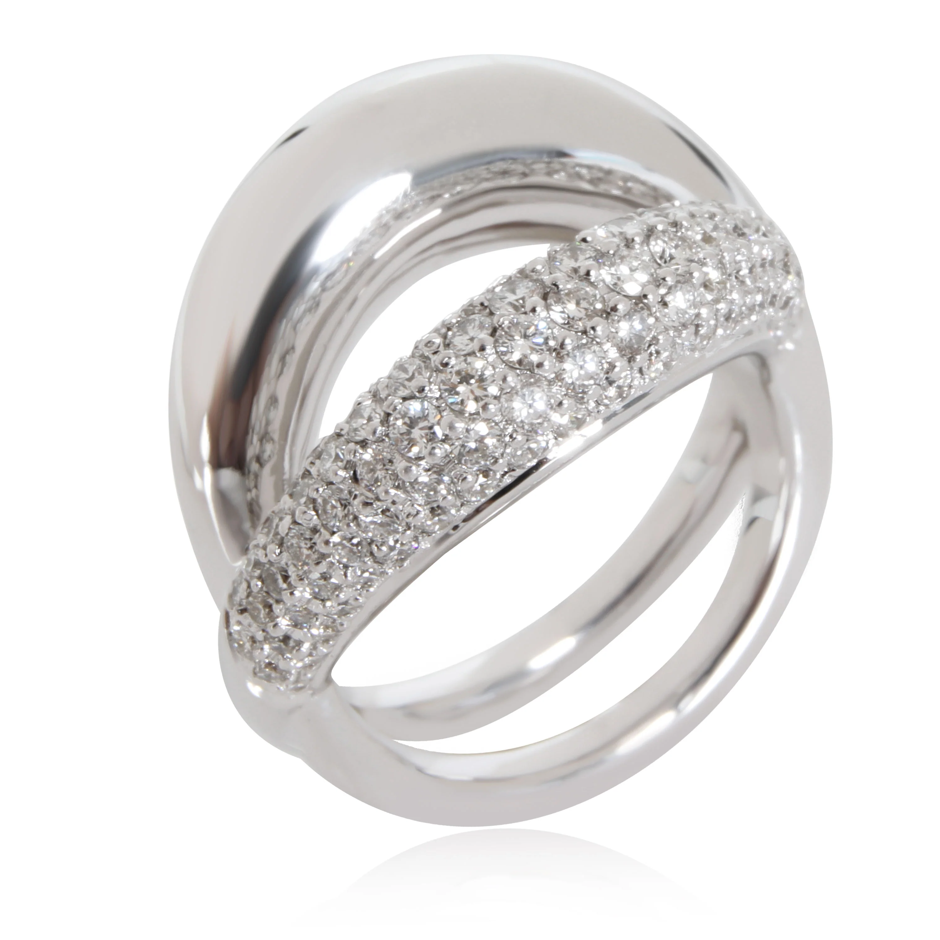 Twins Diamond Ring in 18K White Gold 1 1/3 Ctw - Image 3