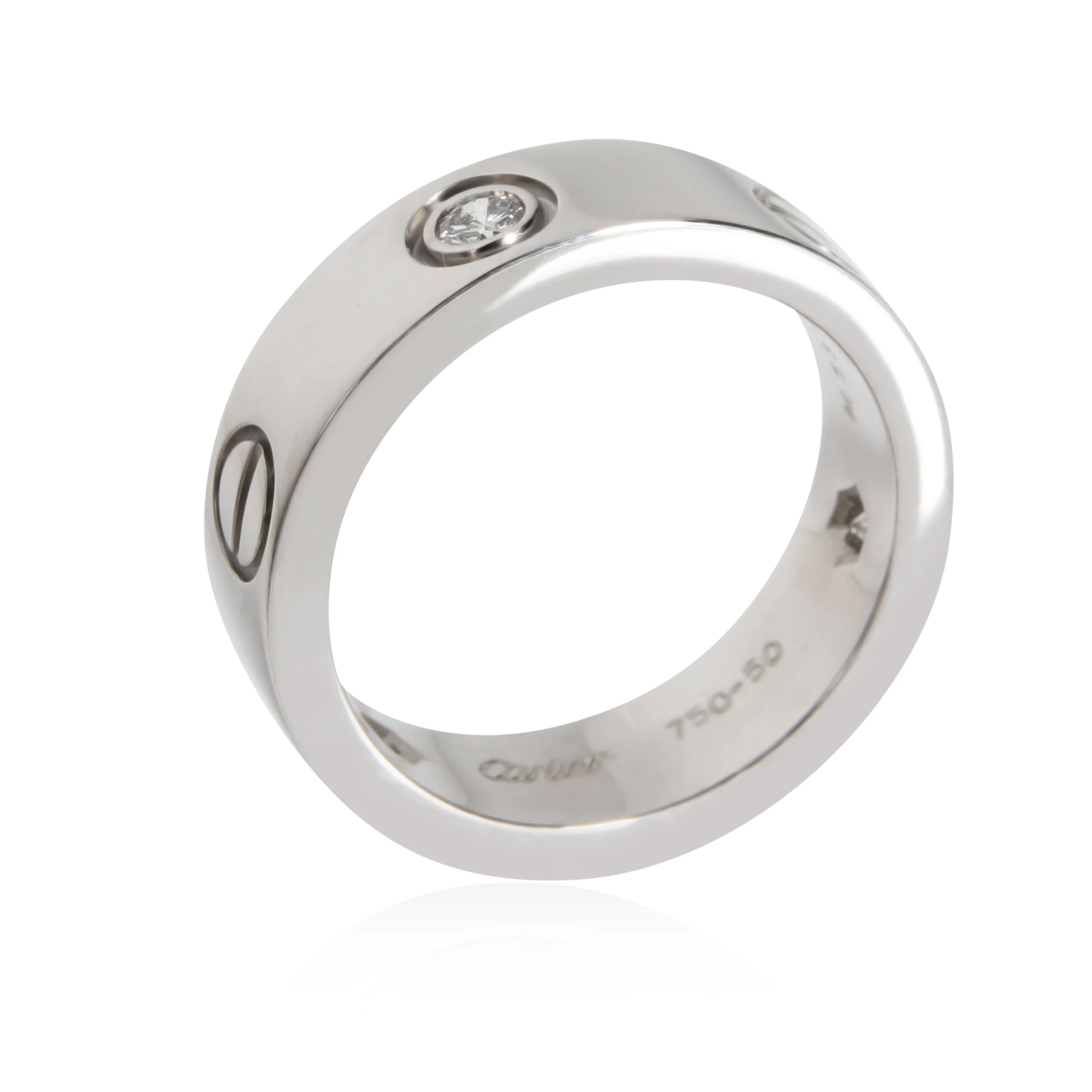 Love Ring, 3 Diamonds (White Gold) - Image 2