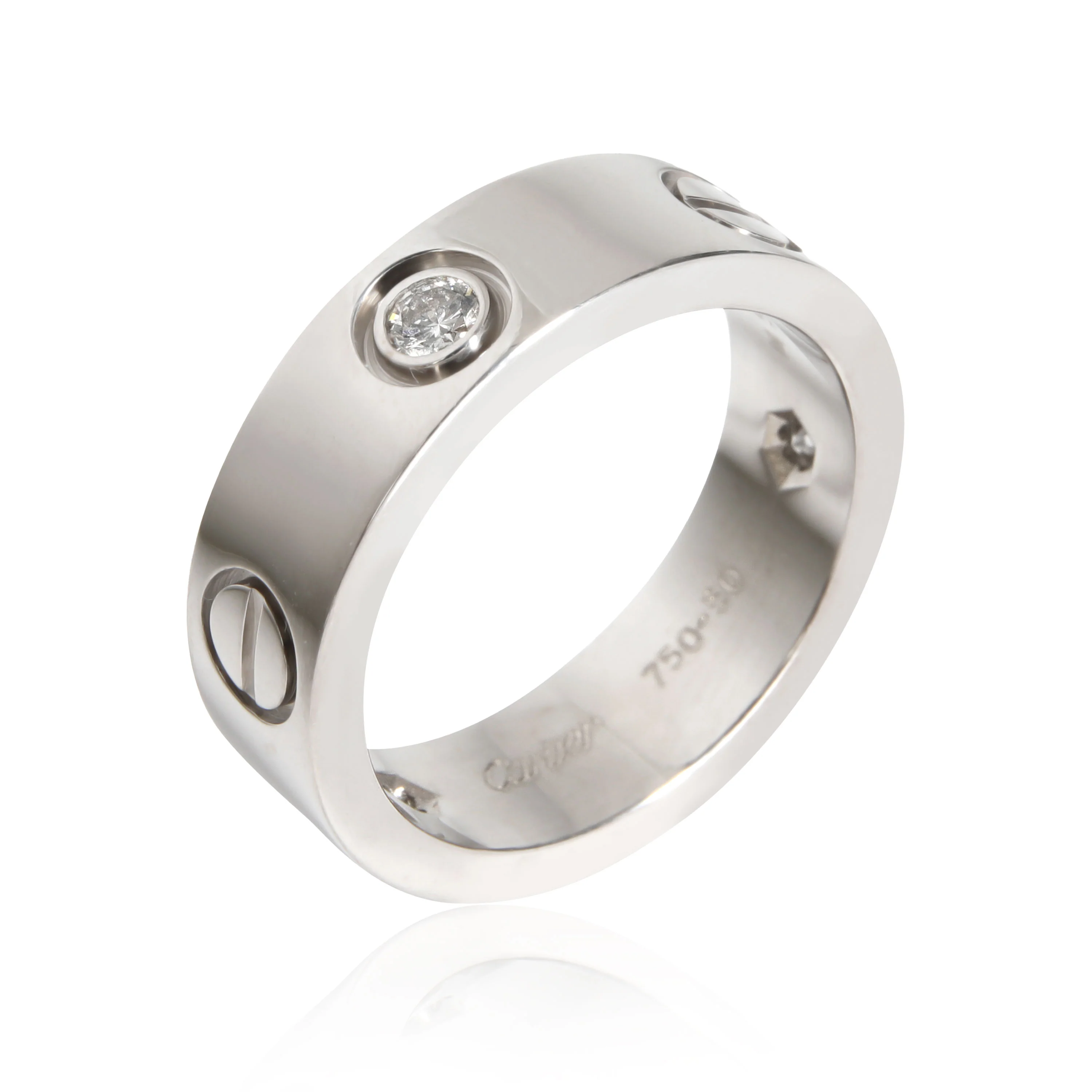 Love Ring, 3 Diamonds (White Gold) - Image 4