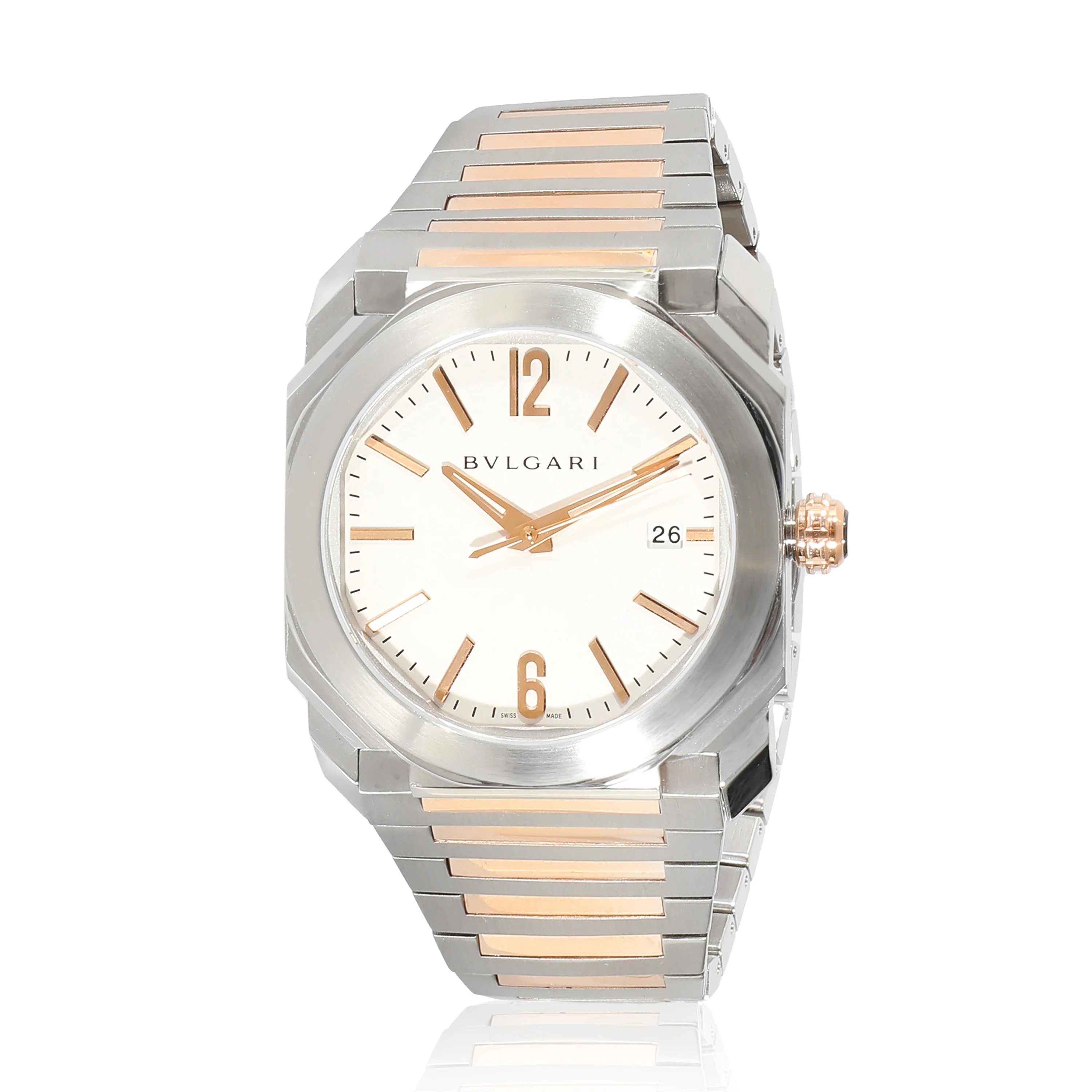 Octo Solotempo BGO 38 S Mens Watch in 18kt Stainless Steel/Rose Gold
