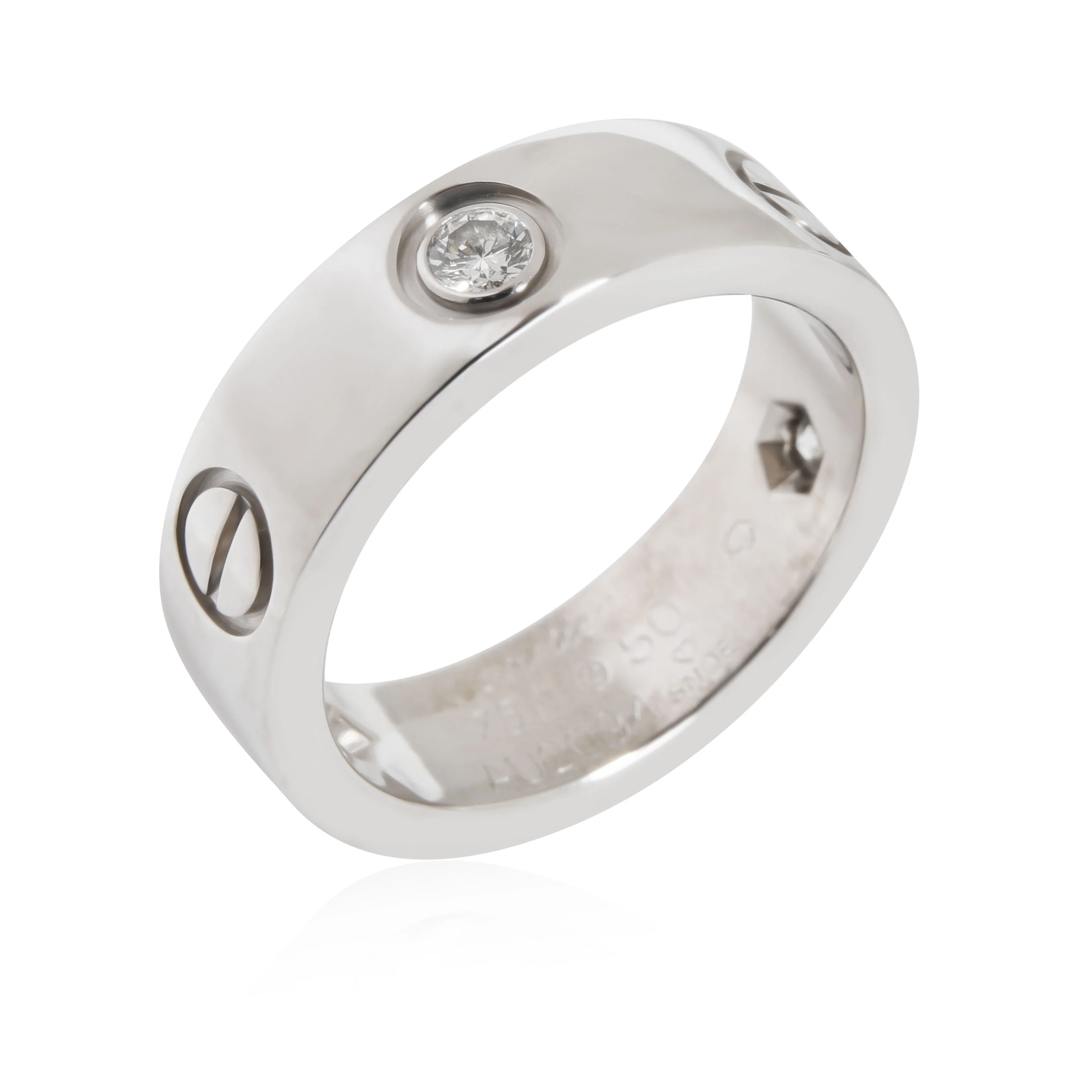 Love Ring, 3 Diamonds (White Gold) - Image 2