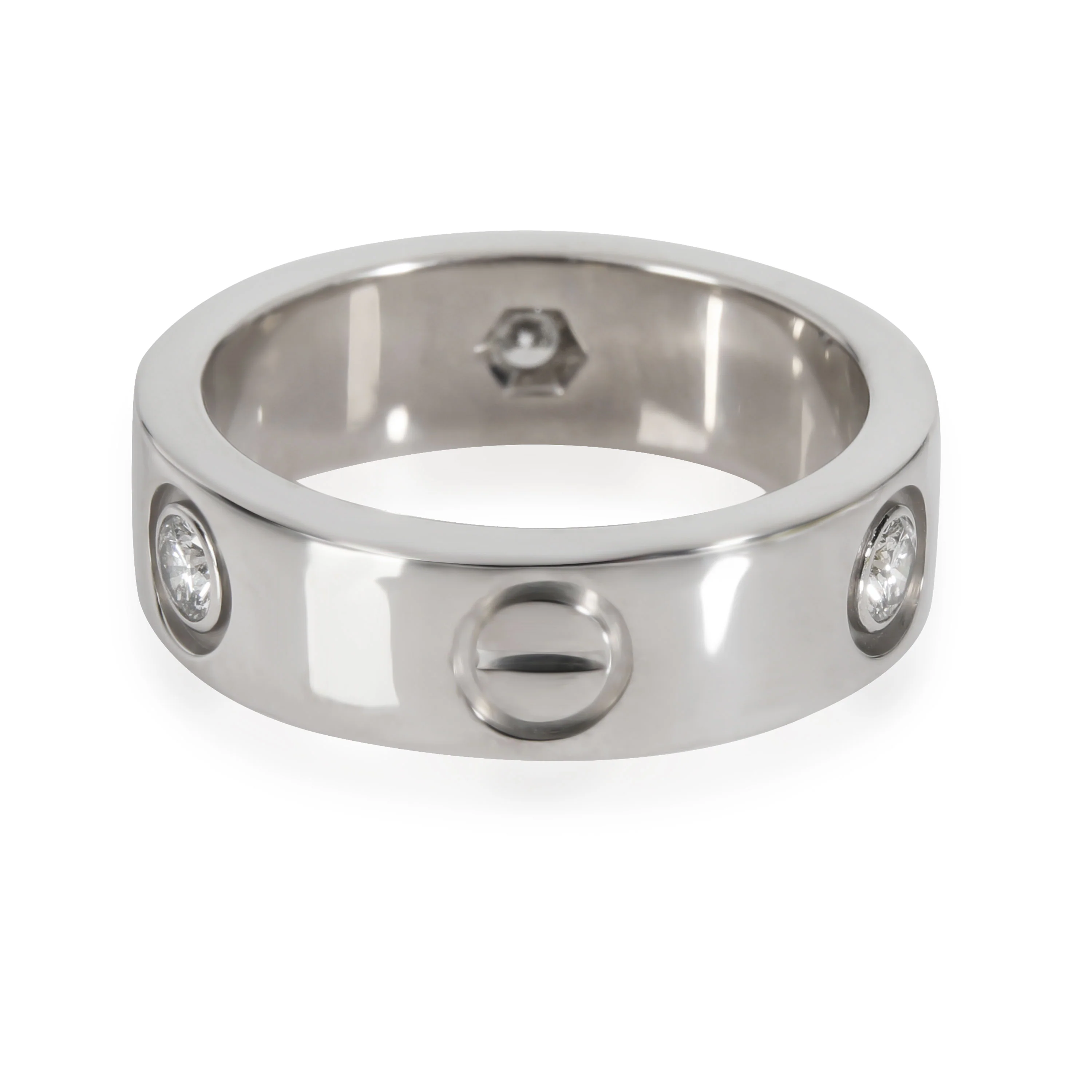 Love Ring, 3 Diamonds (White Gold) - Image 3