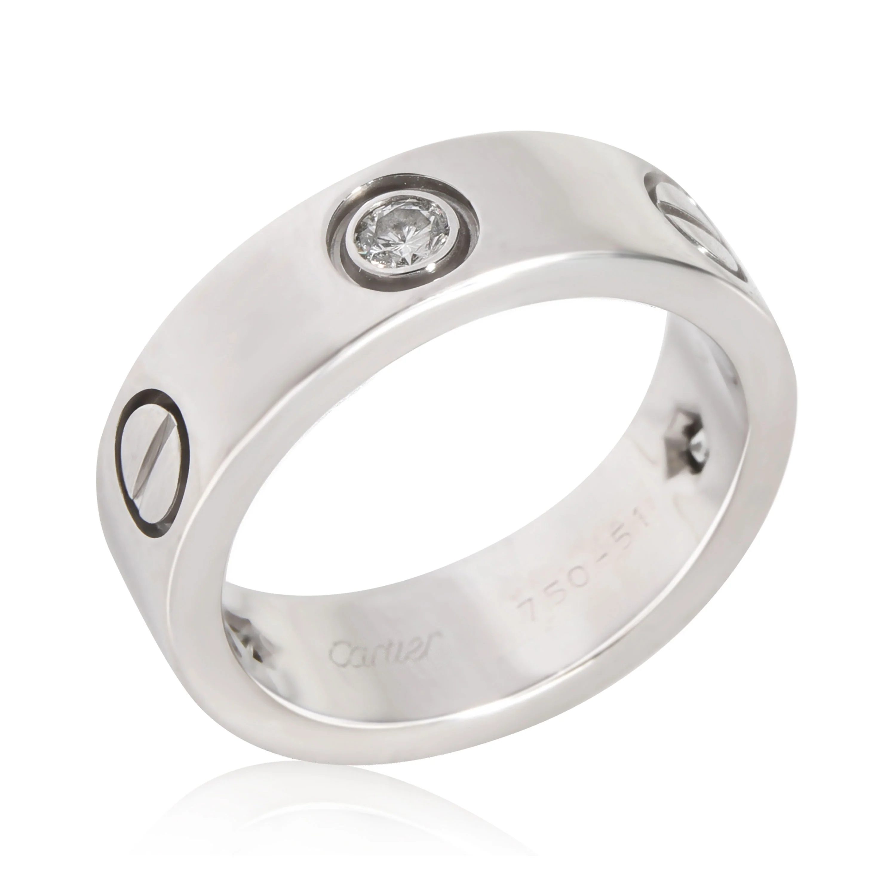 Love Ring, 3 Diamonds (White Gold) - Image 2