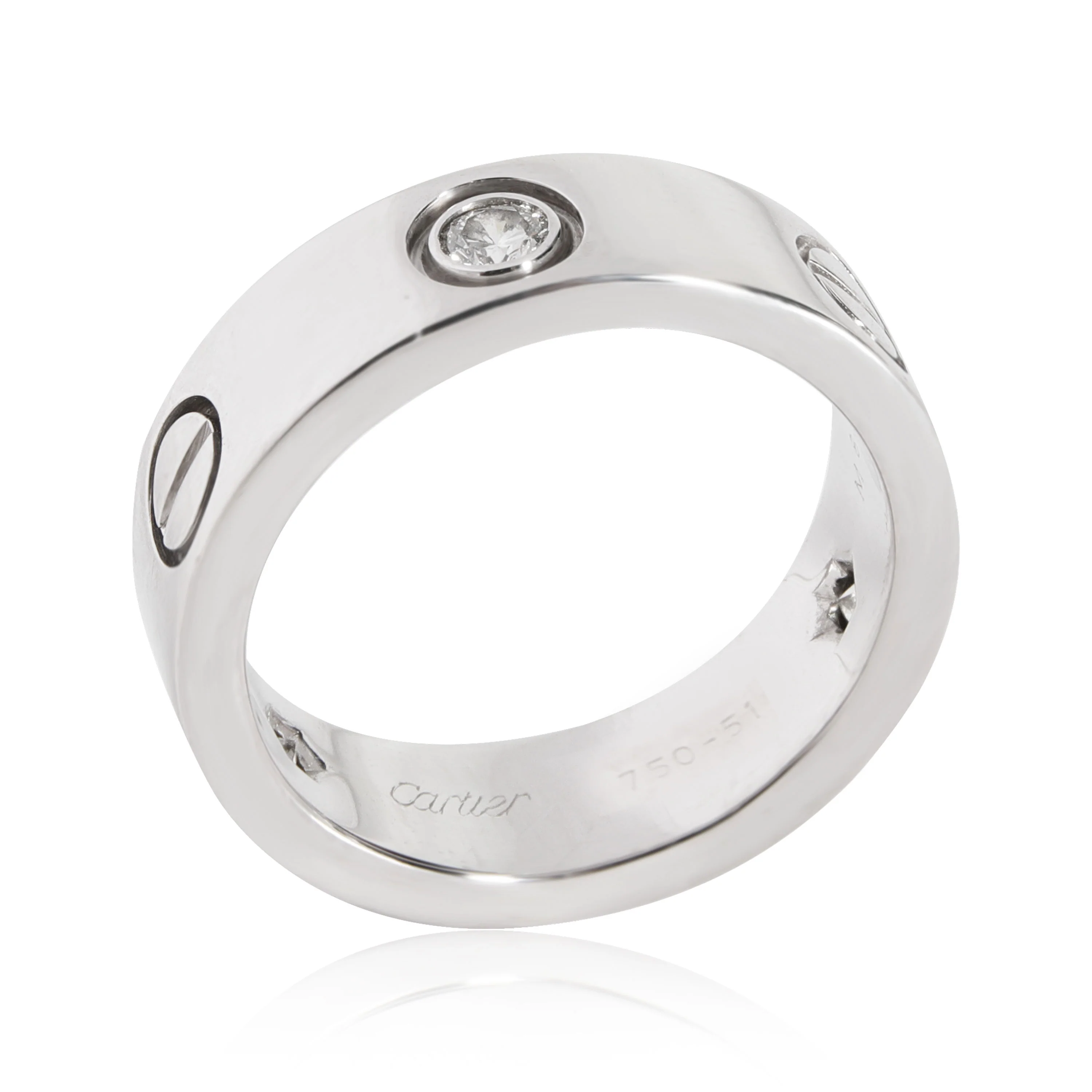 Love Ring, 3 Diamonds (White Gold) - Image 4