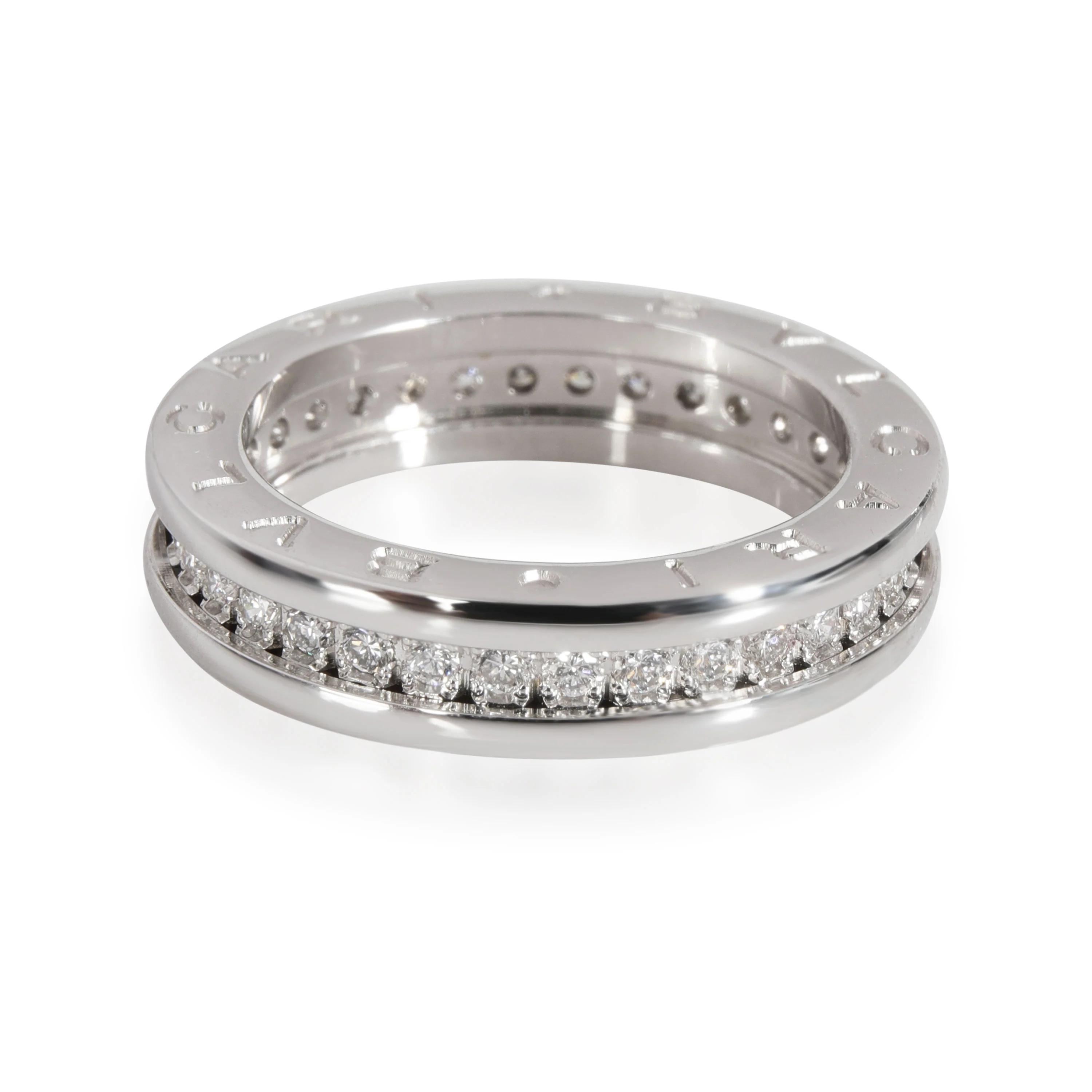 BVLGARI B.Zero1 One-Band Pave Diamond Ring in 18K White Gold 0.48 Ctw - Image 3