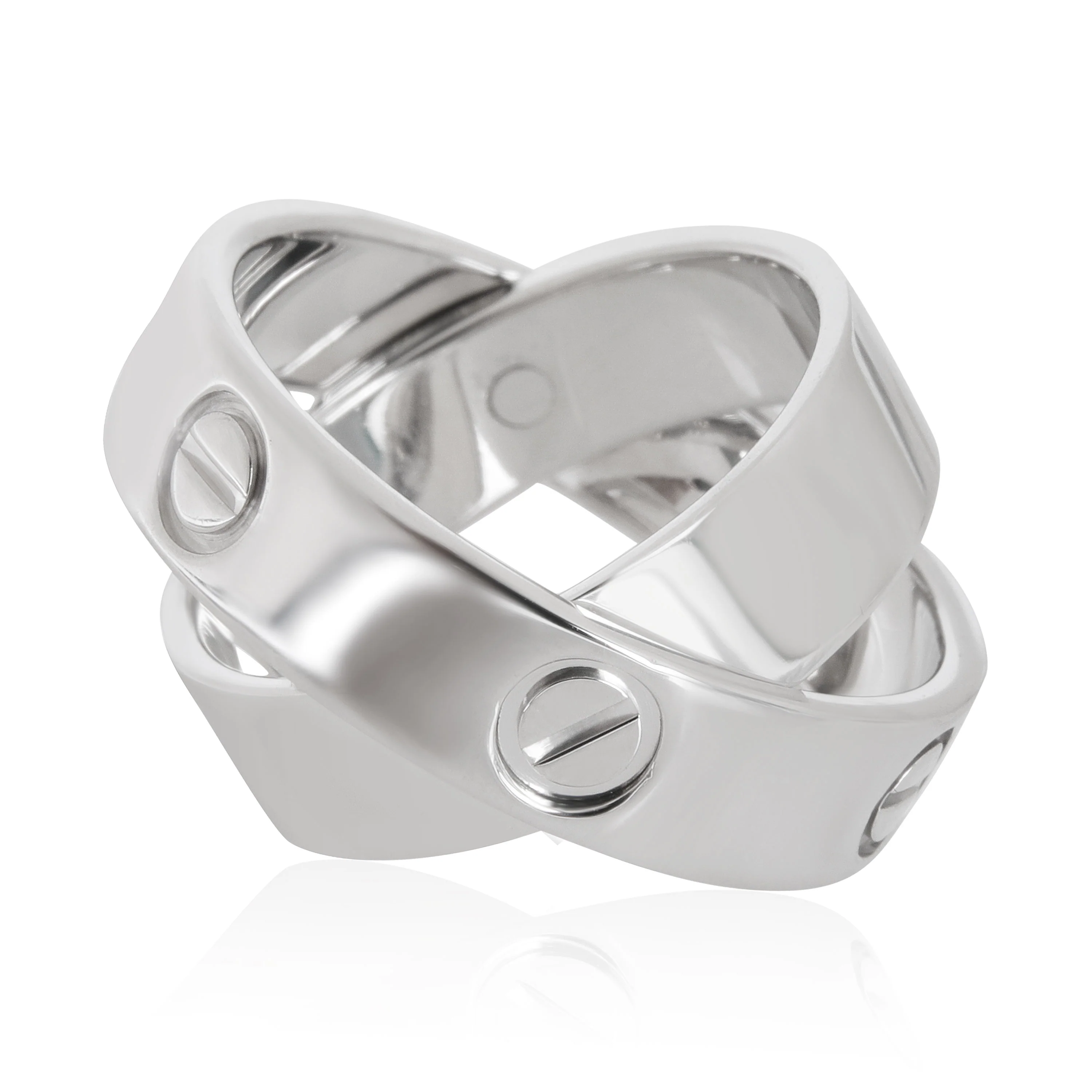 Double Love Ring in 18K White Gold