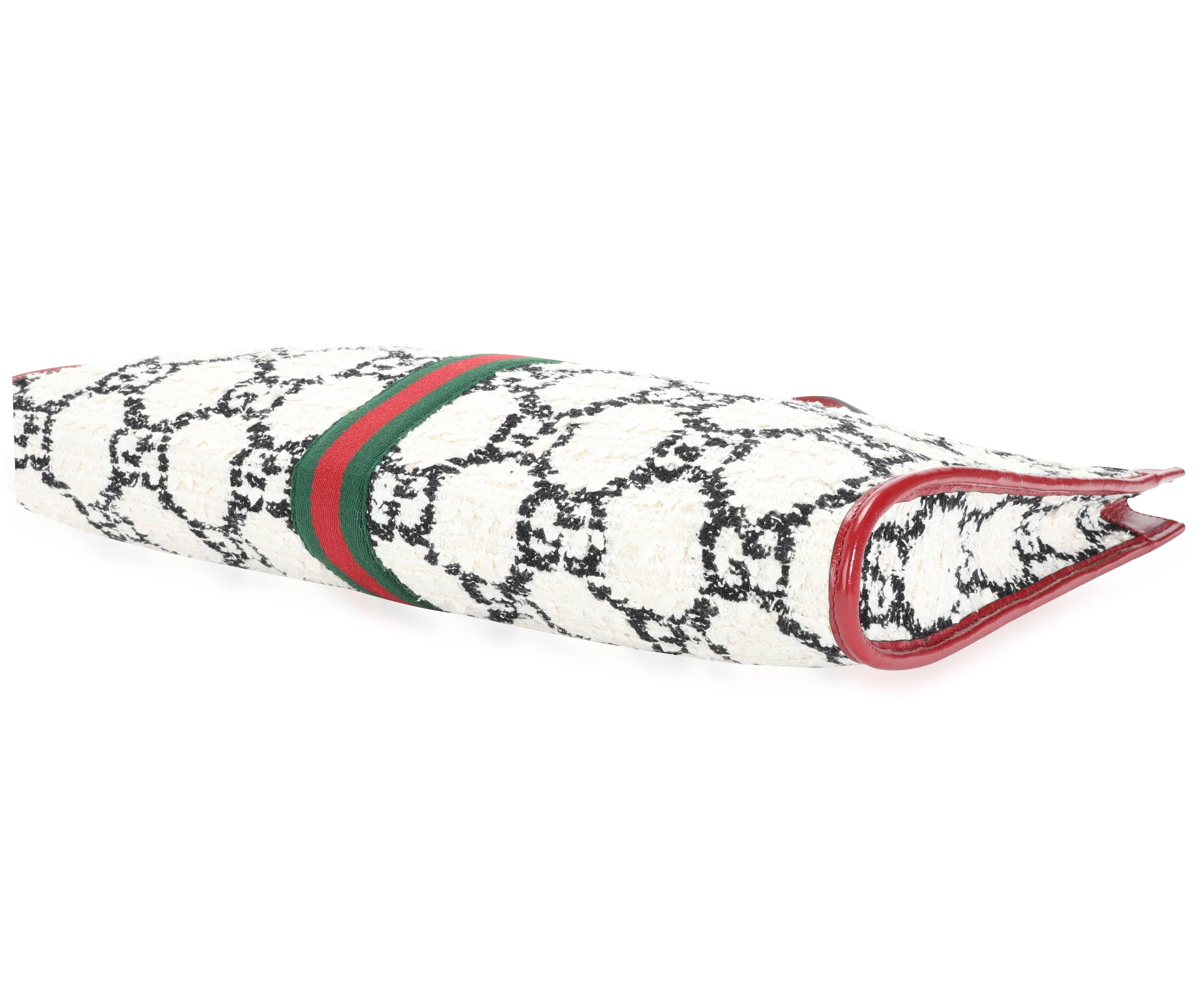 Gucci GG White Tweed & Romantic Cherry Leather Large Rajah Chain Tote - Image 6