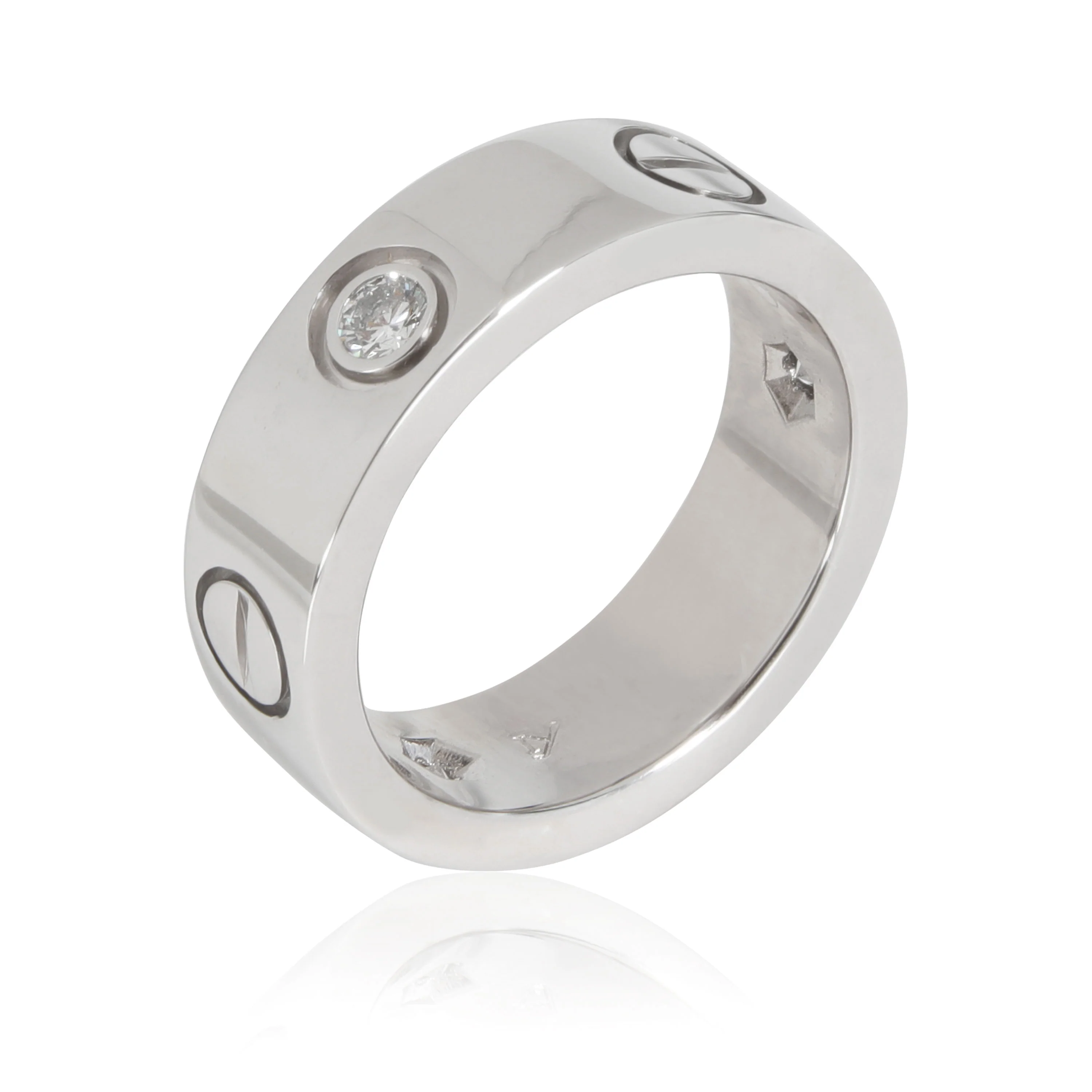 Love Ring, 3 Diamonds (White Gold) - Image 2