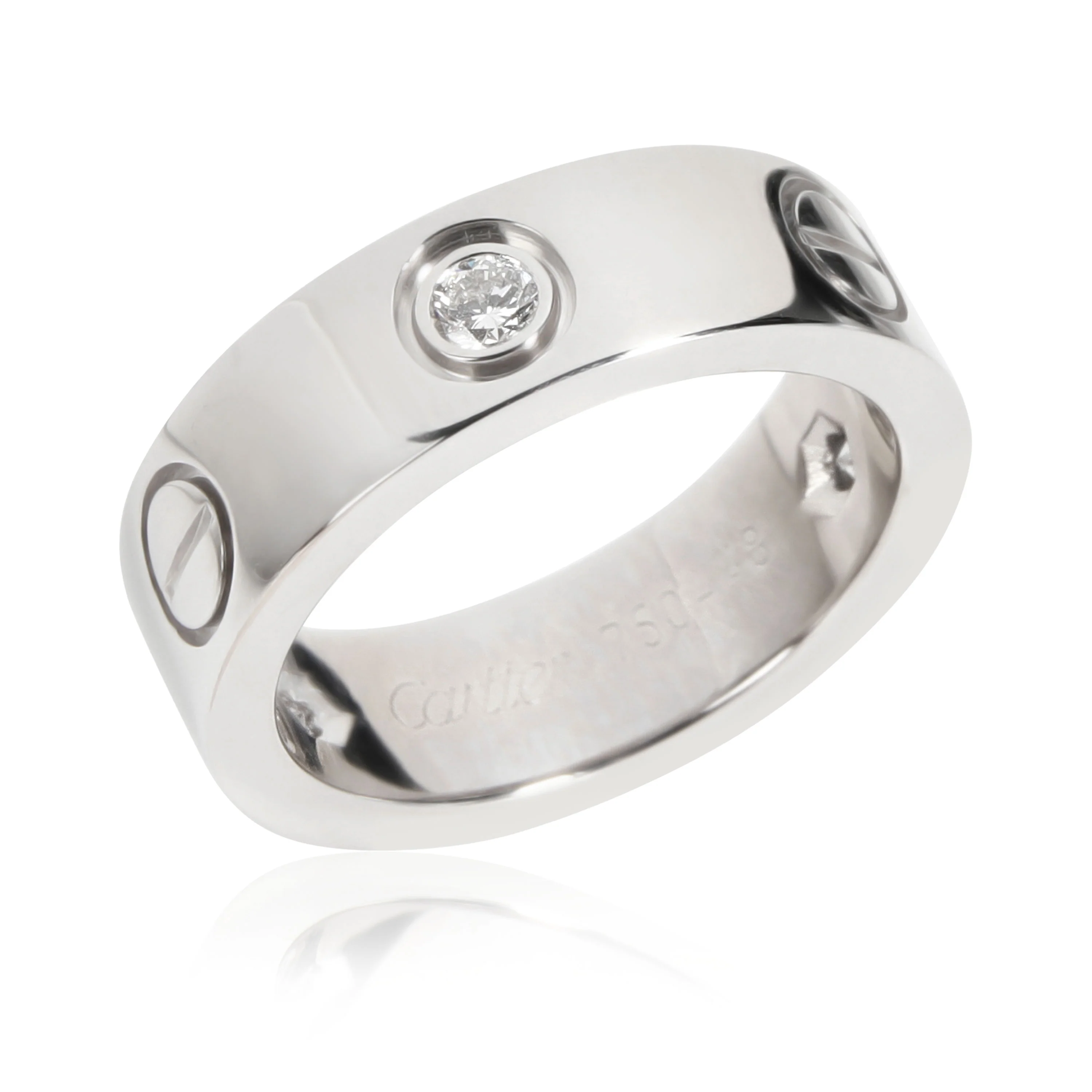 Love Ring, 3 Diamonds (White Gold) - Image 3