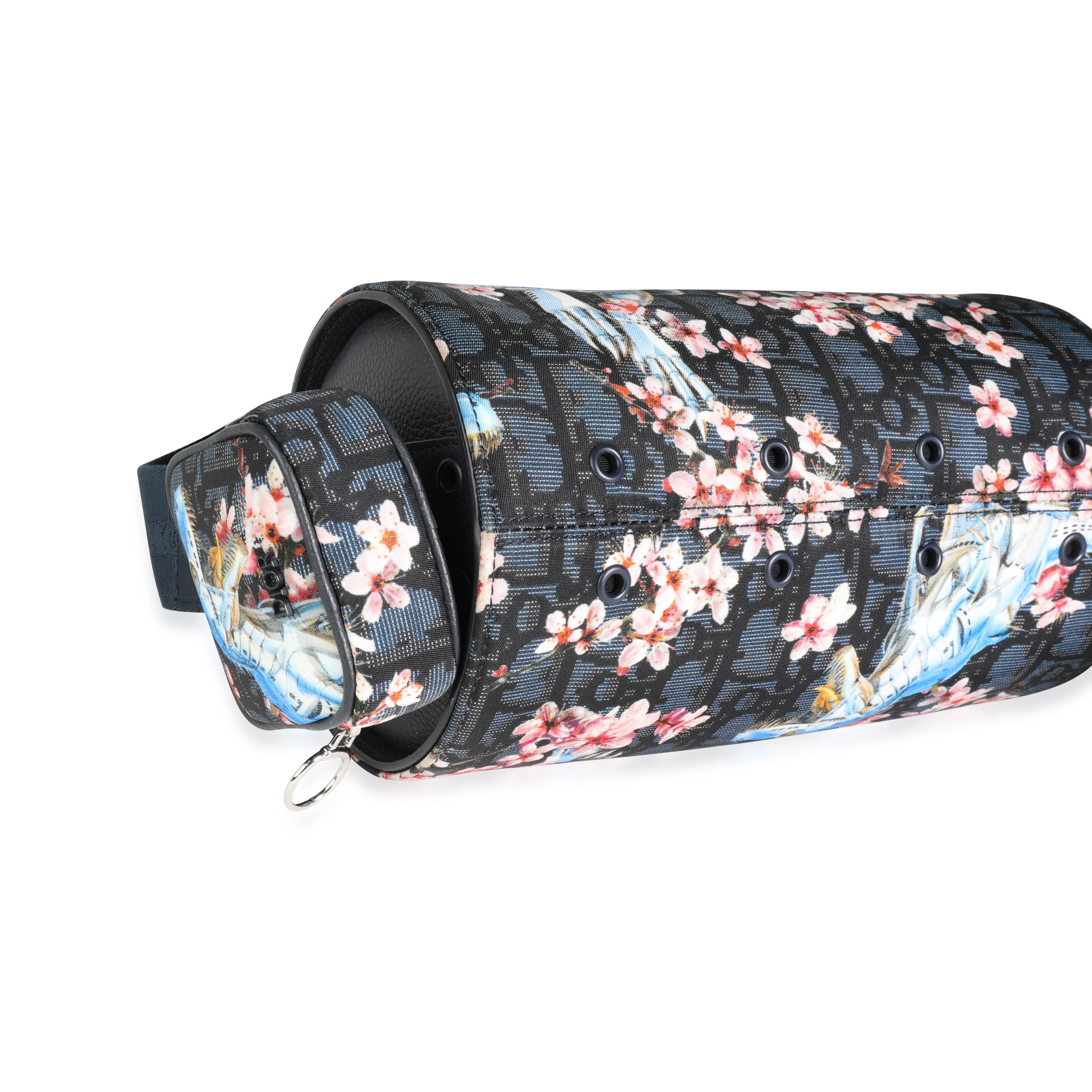 Dior x Sorayama Robot Dinosaur Nylon & Navy Leather Roller Shoulder Bag - Image 7