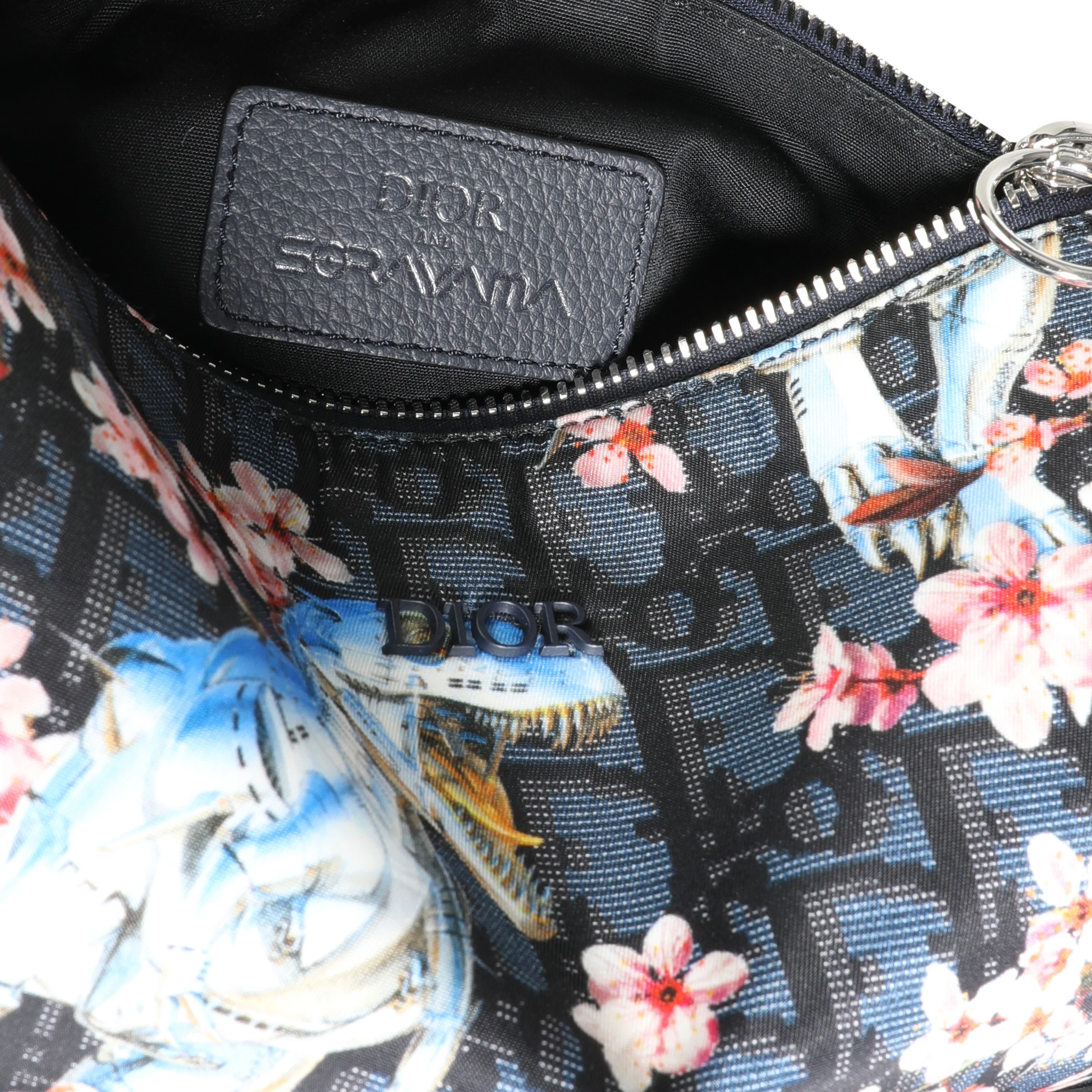 Dior x Sorayama Robot Dinosaur Nylon & Navy Leather Roller Shoulder Bag - Image 9