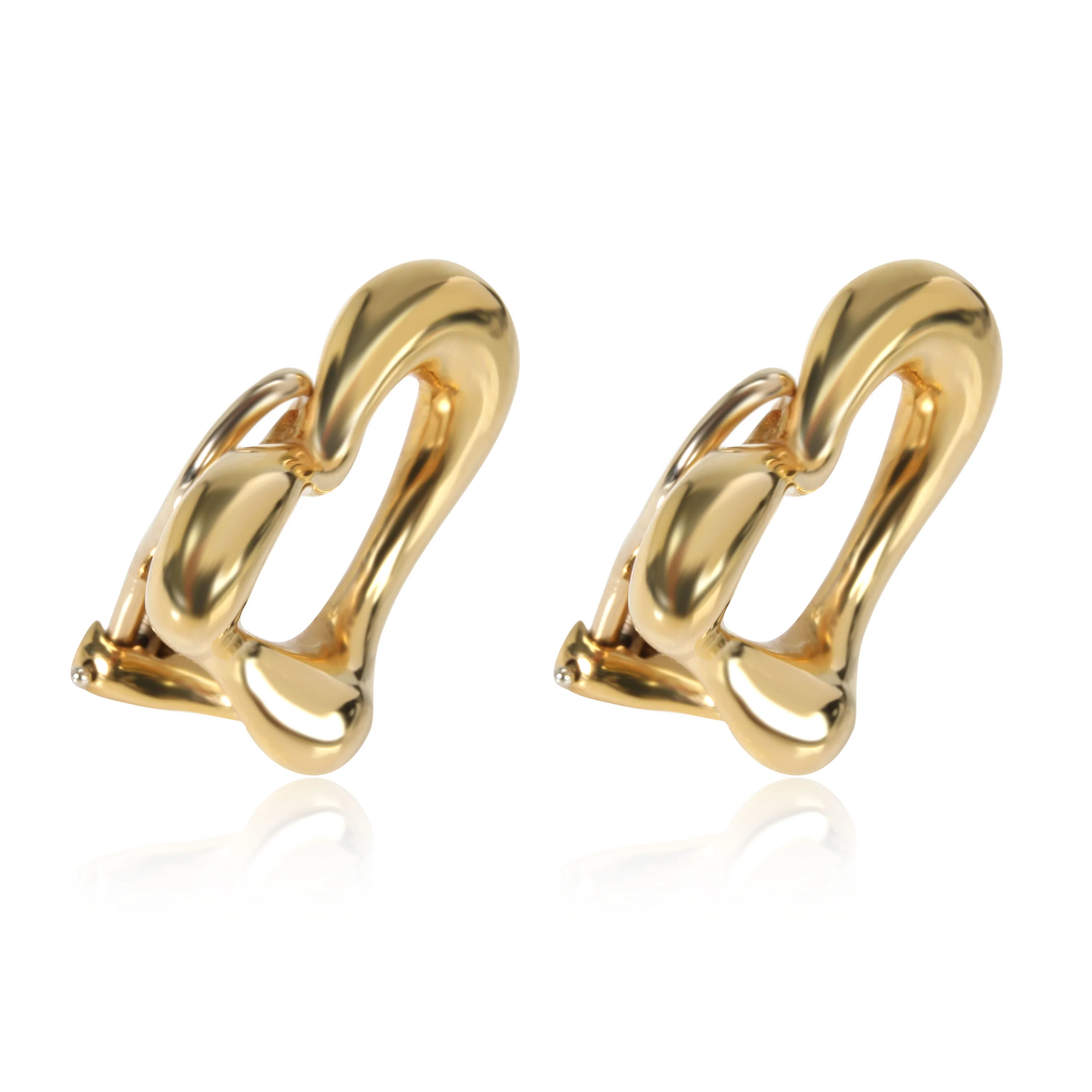 Tiffany & Co. Elsa Peretti Open Heart Clip On Earrings in 18kt Yellow Gold - Image 2