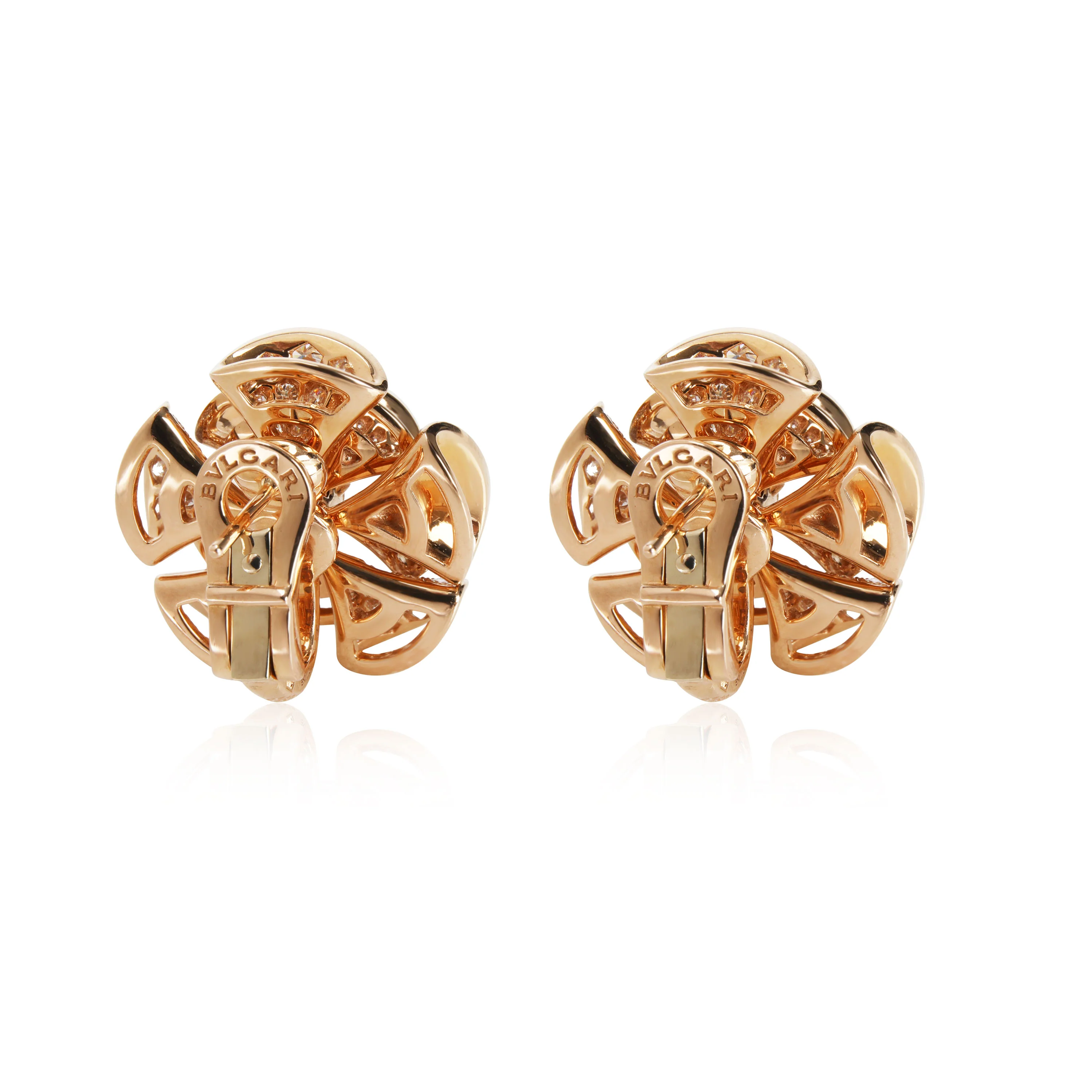 Divas Dream En Tremblant Flower Earrings in 18k Rose Gold, 2.6 Ctw - Image 3