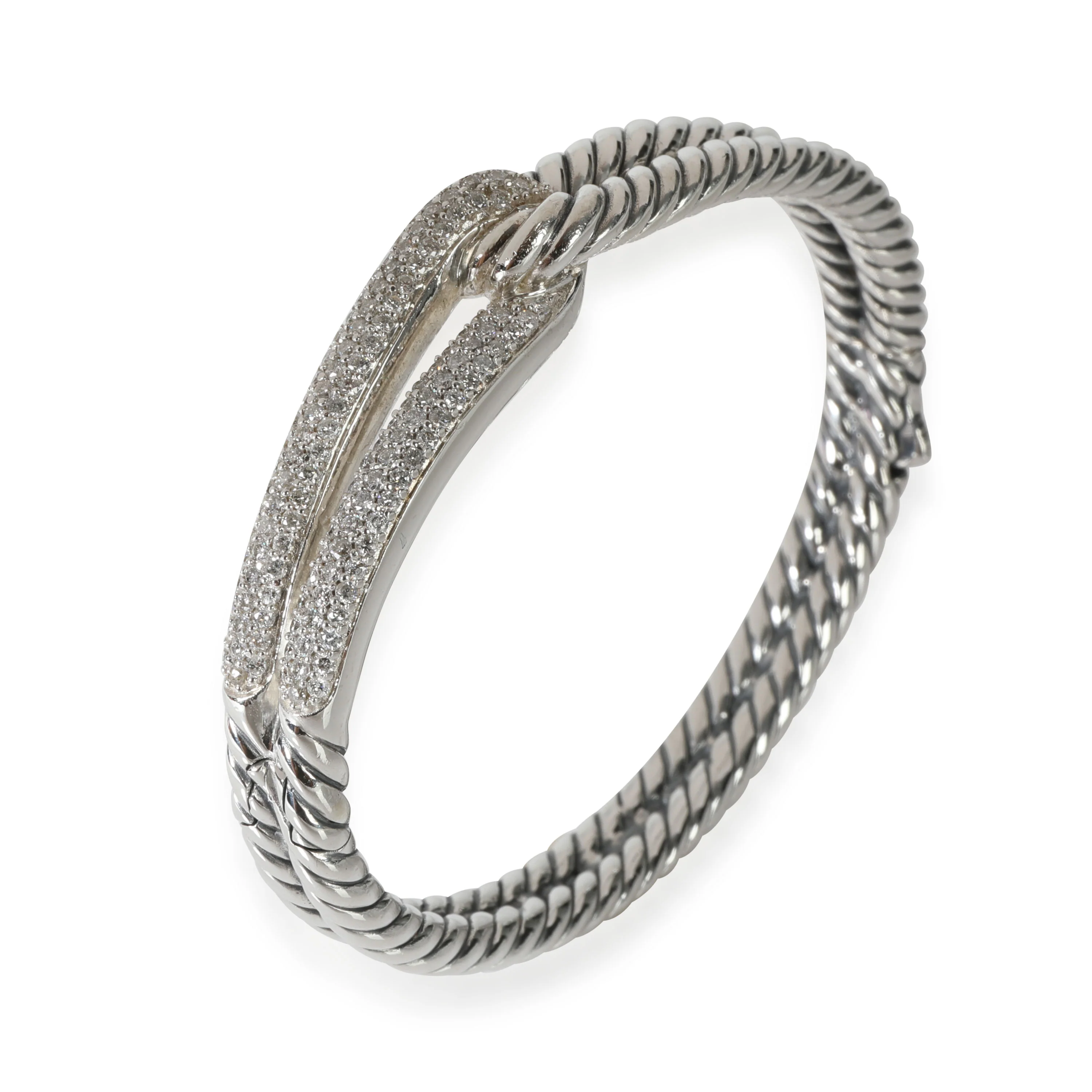 Labyrinth Single Loop Diamond Bracelet in Sterling Silver 0.79 CTW - Image 3