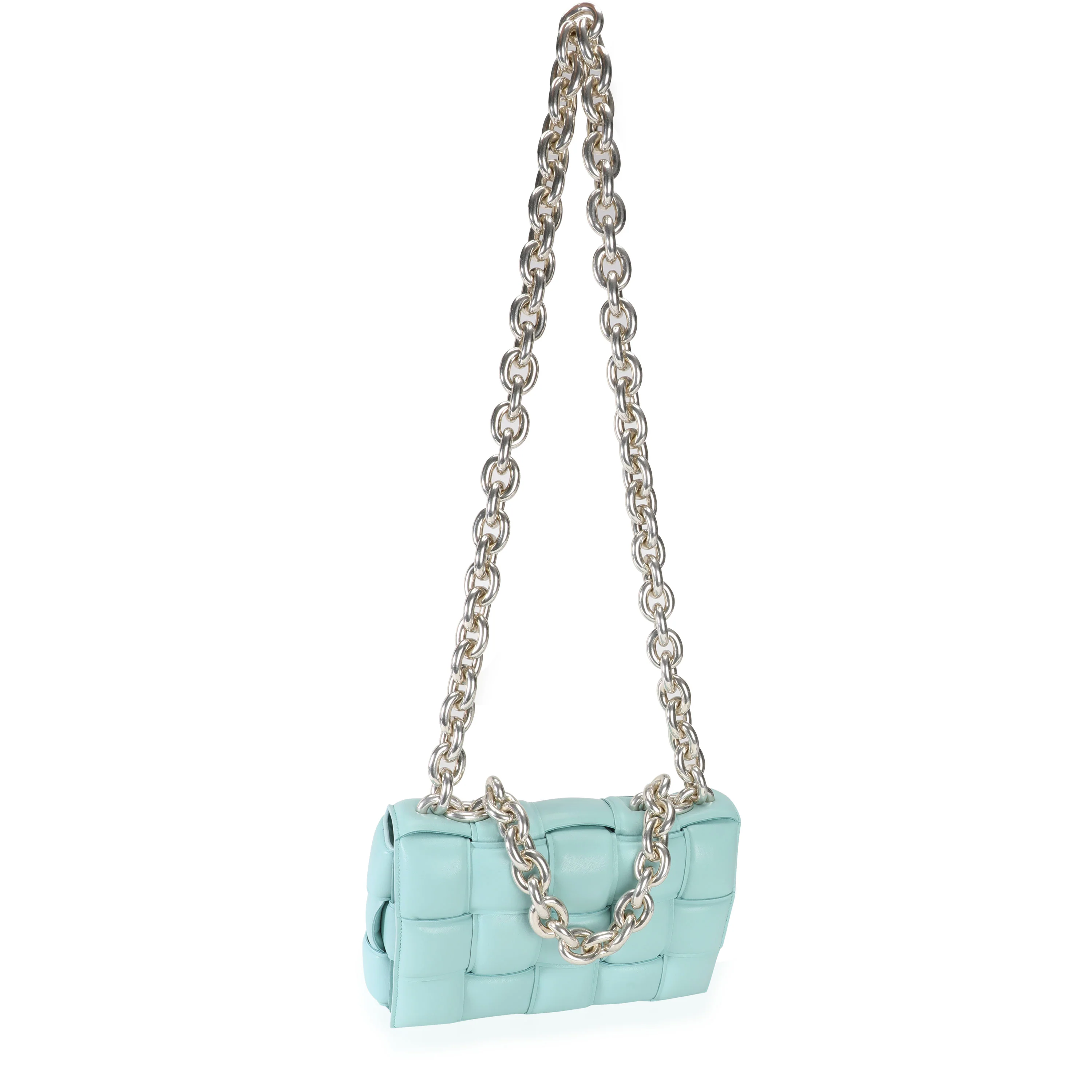 Spearmint Maxi Intrecciato Leather Chain Cassette Bag - Image 4
