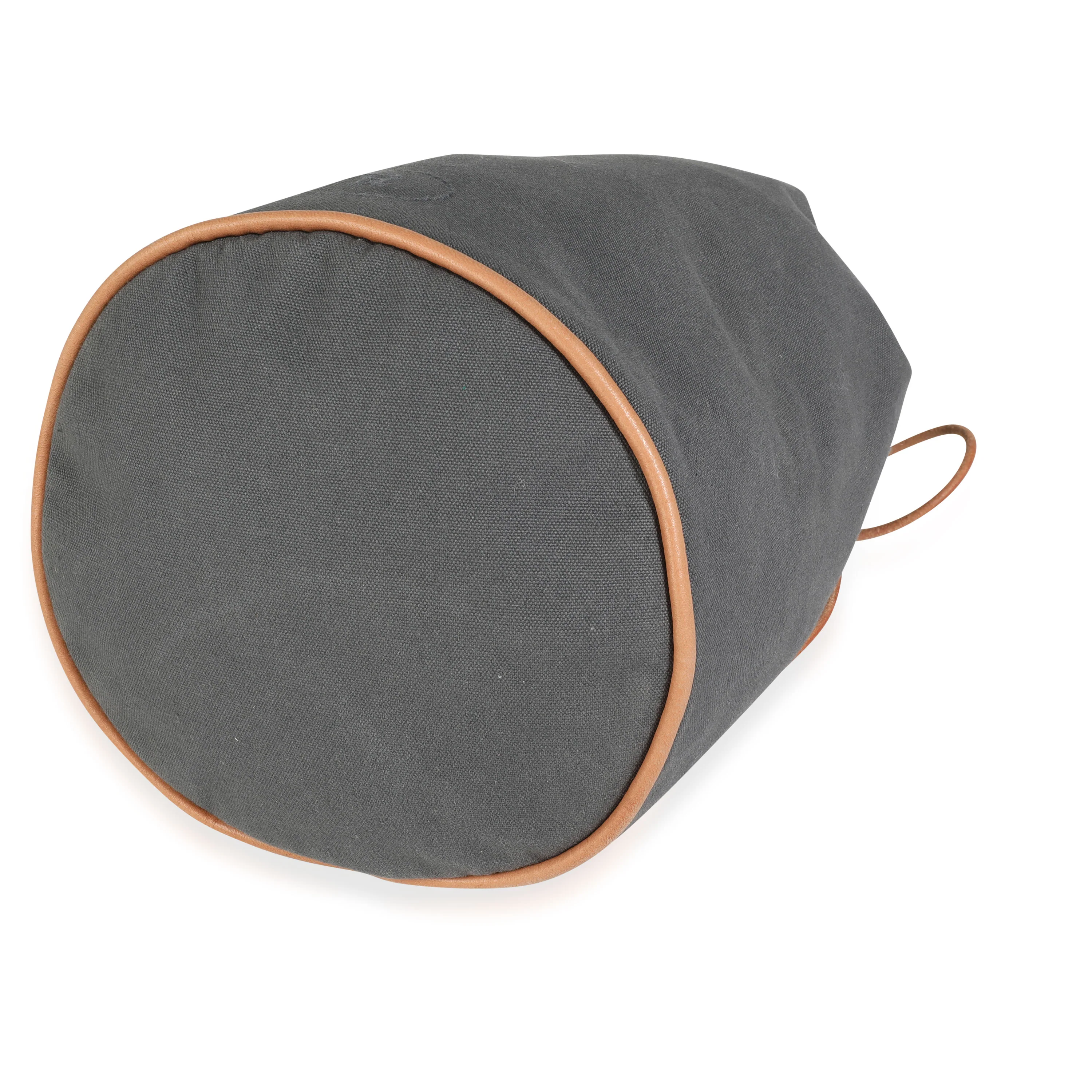 Gray Canvas Polochon Mimile Drawstring Bucket Bag Backpack PHW - Image 4