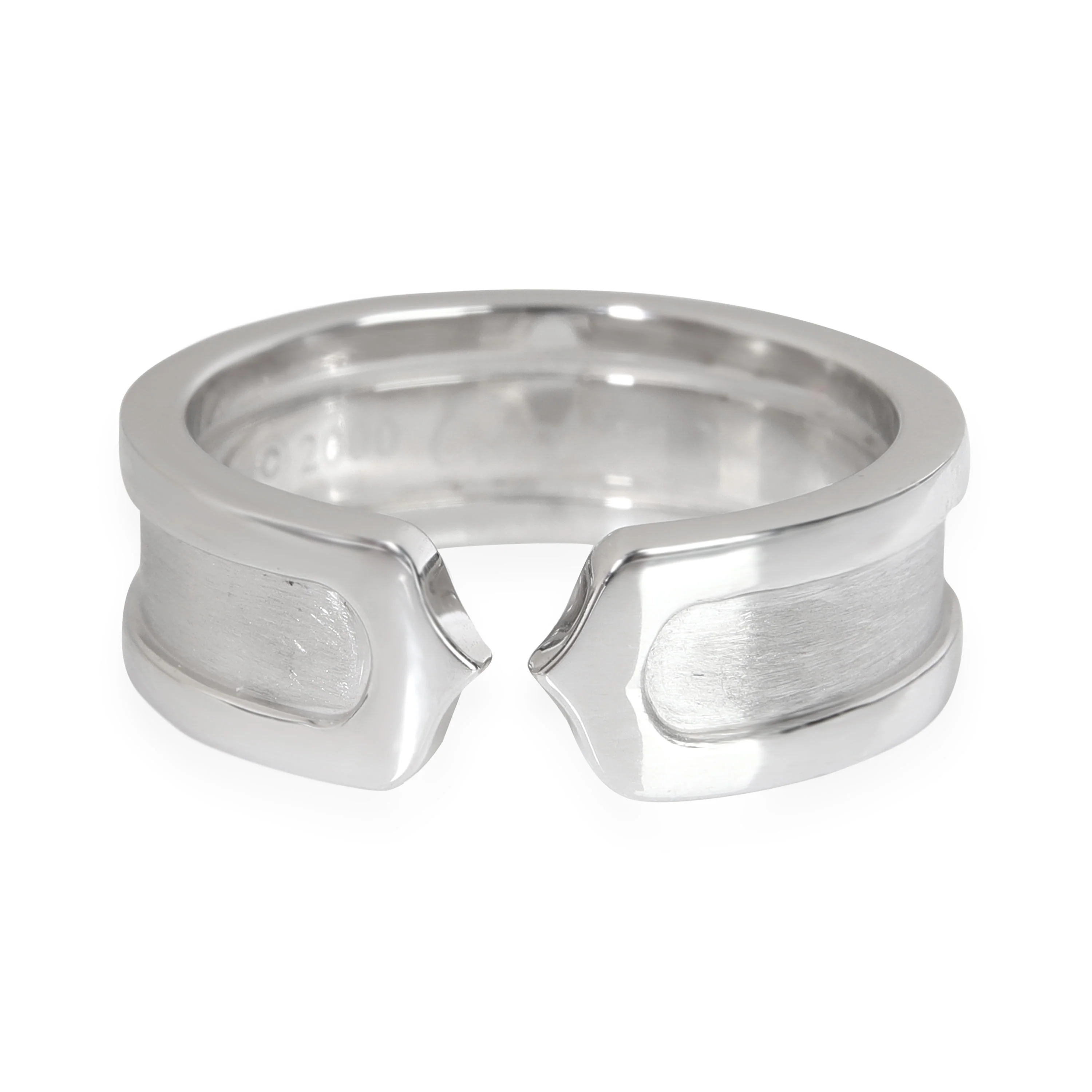 C De Cartier Band in 18K White Gold with Brushed Gold Center