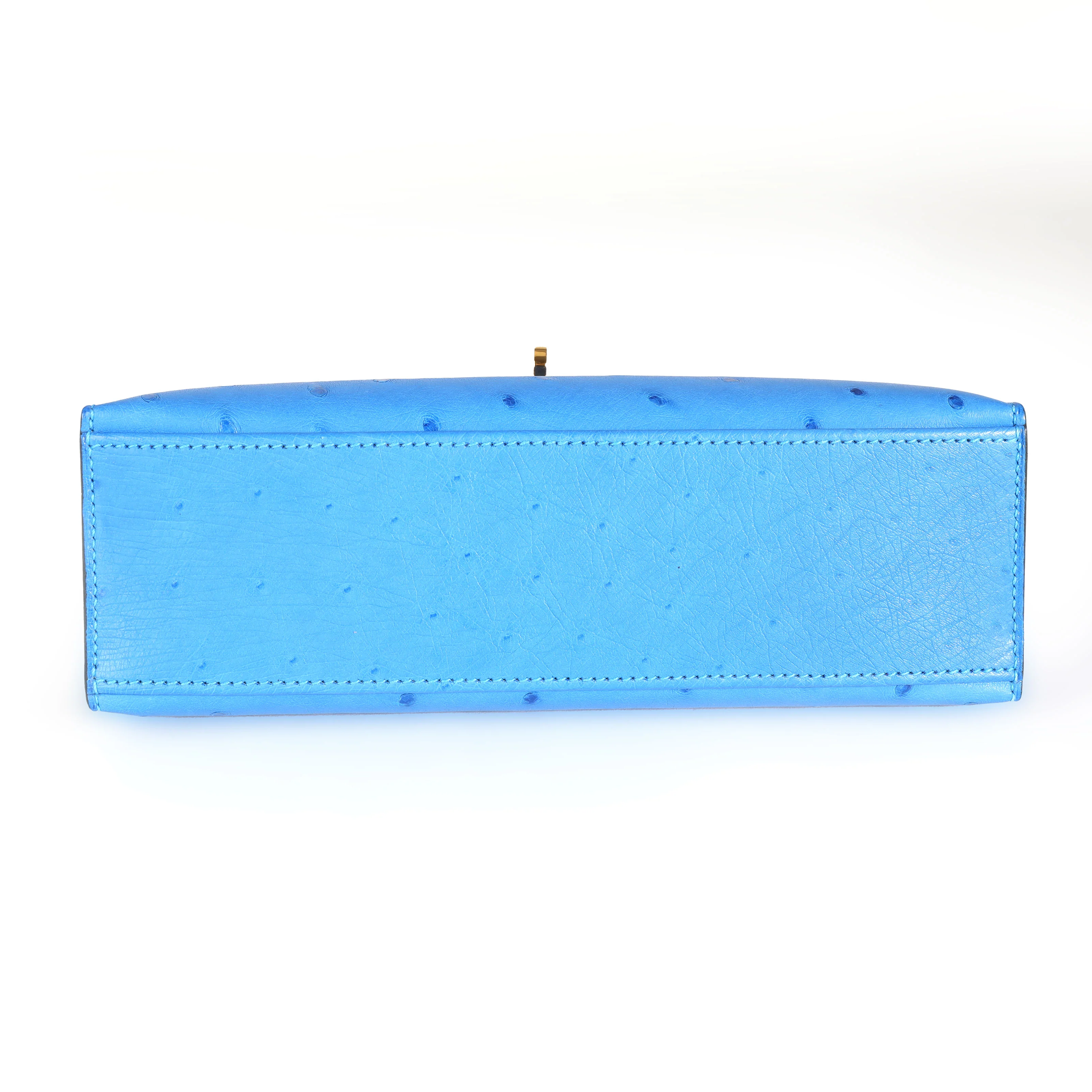 Hermès Bleuet Ostrich Kelly Pochette GHW - Image 4