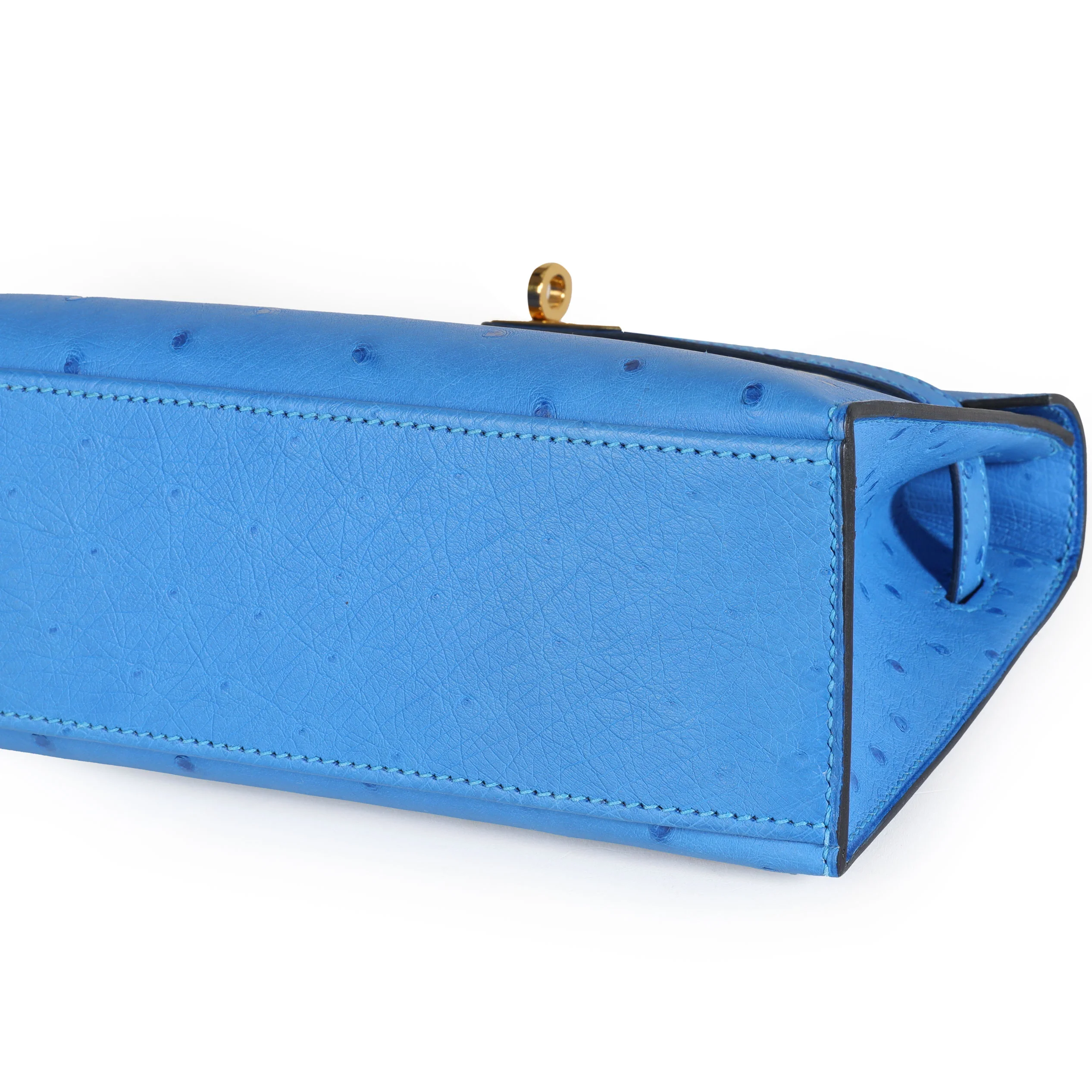 Hermès Bleuet Ostrich Kelly Pochette GHW - Image 5