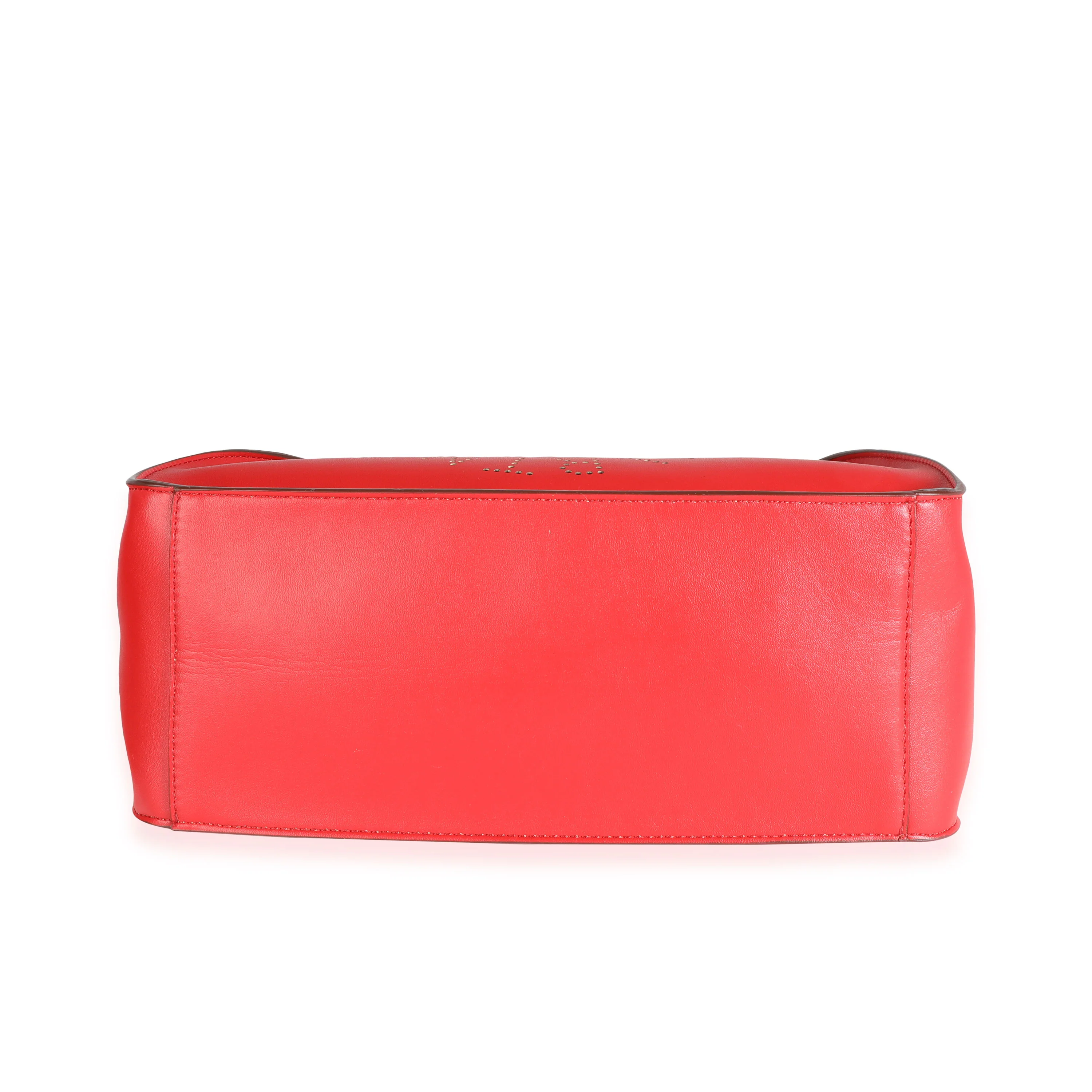 Stella McCartney Lover Red Alter Napa Perforated Logo Crossbody Bag - Image 4