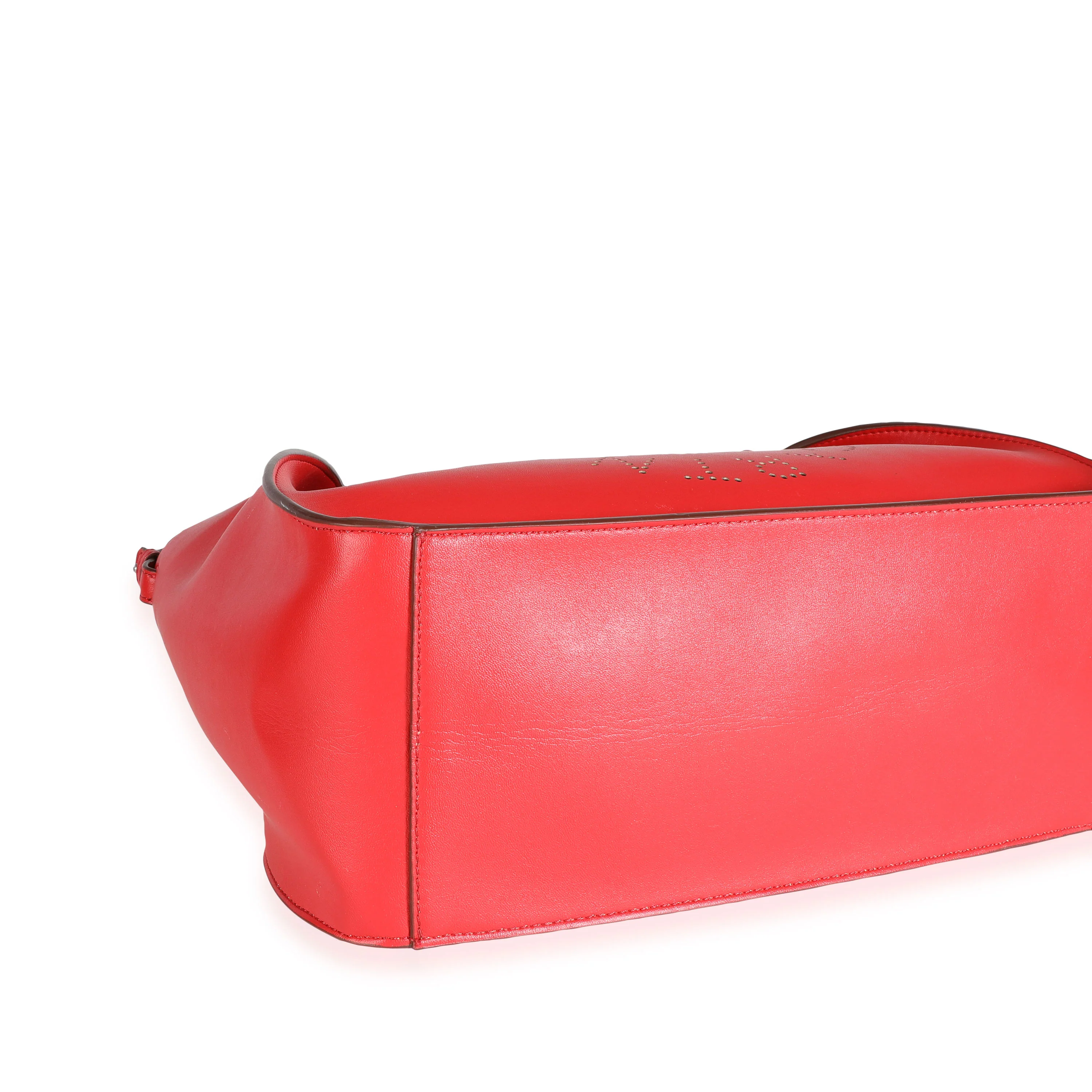 Stella McCartney Lover Red Alter Napa Perforated Logo Crossbody Bag - Image 5