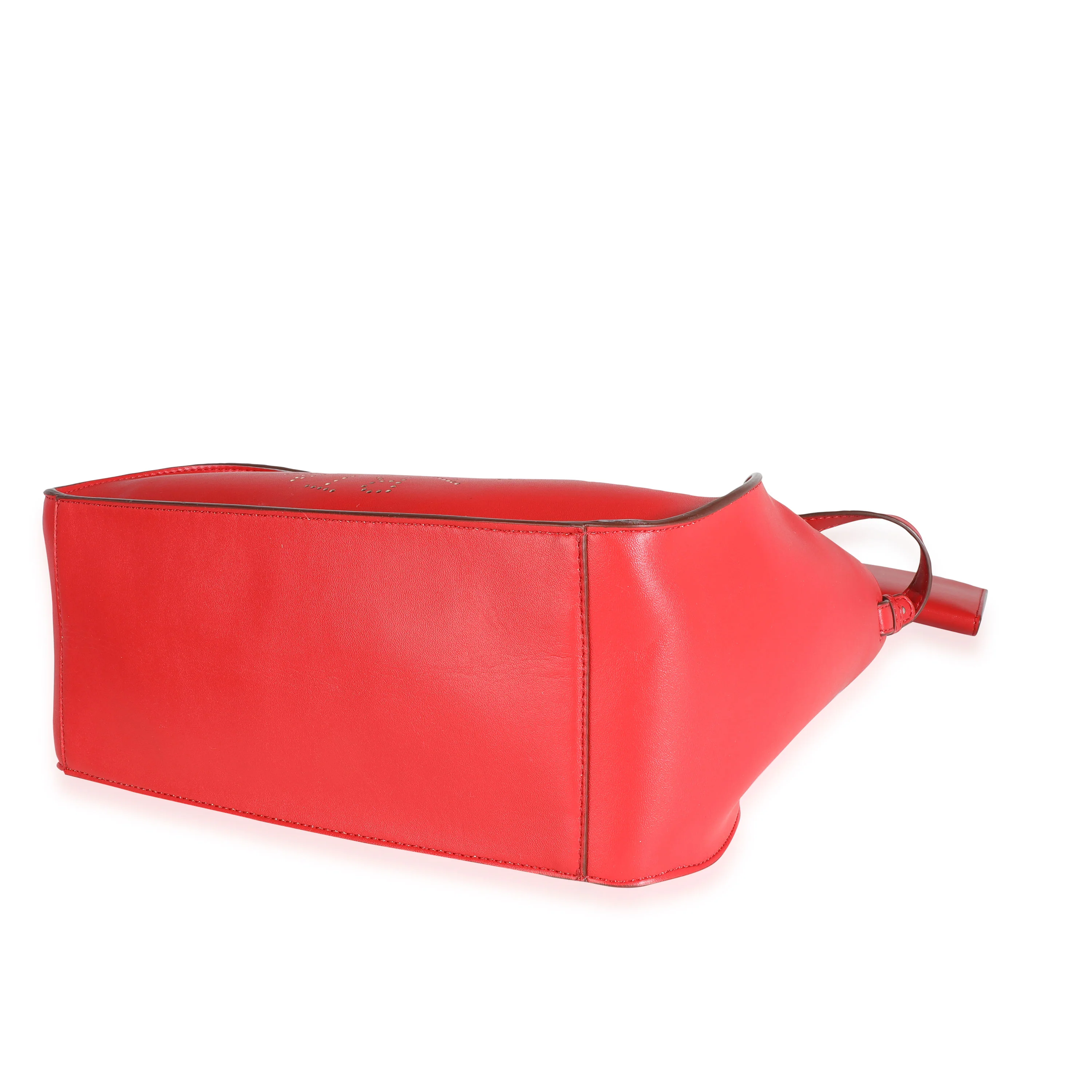 Stella McCartney Lover Red Alter Napa Perforated Logo Crossbody Bag - Image 6