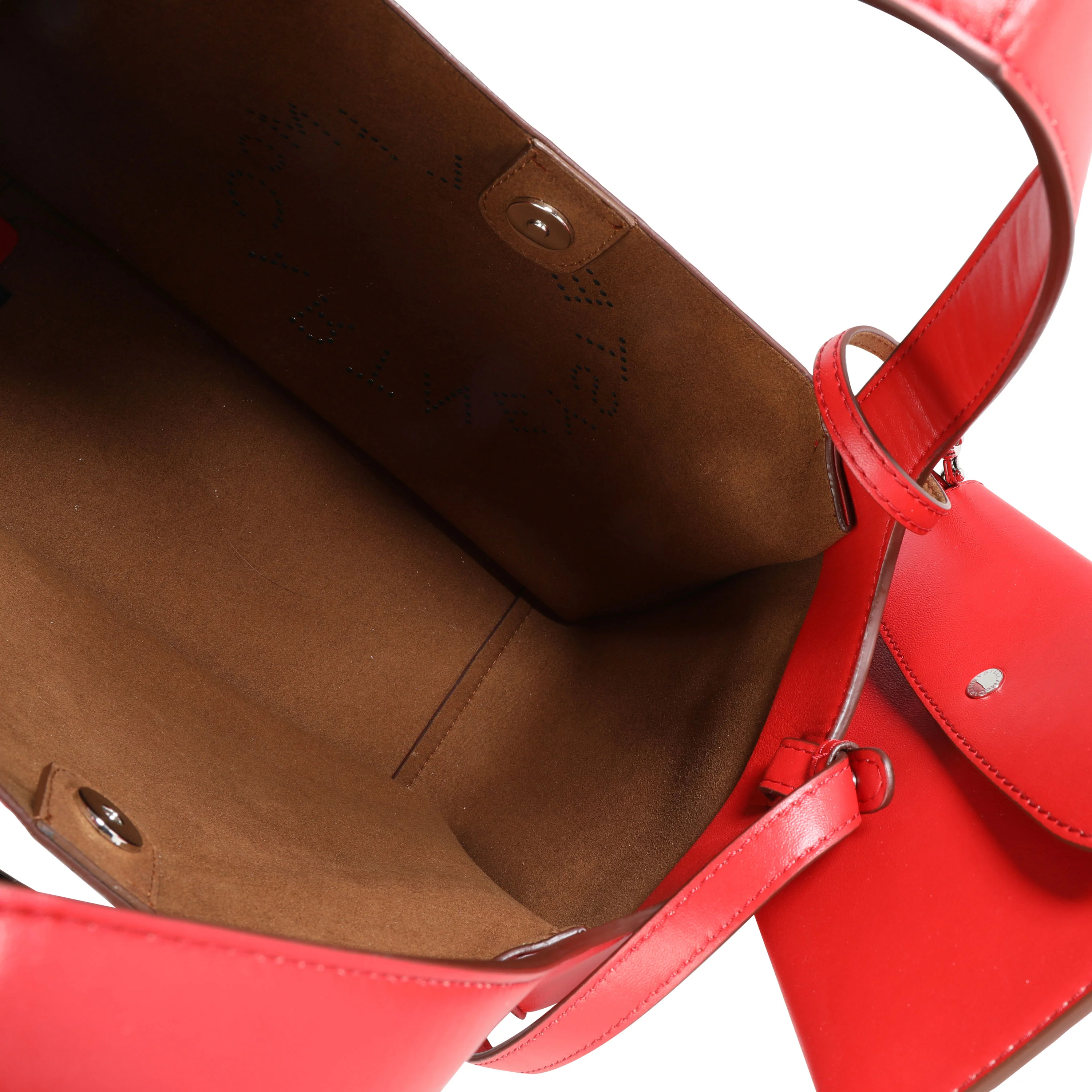 Stella McCartney Lover Red Alter Napa Perforated Logo Crossbody Bag - Image 7