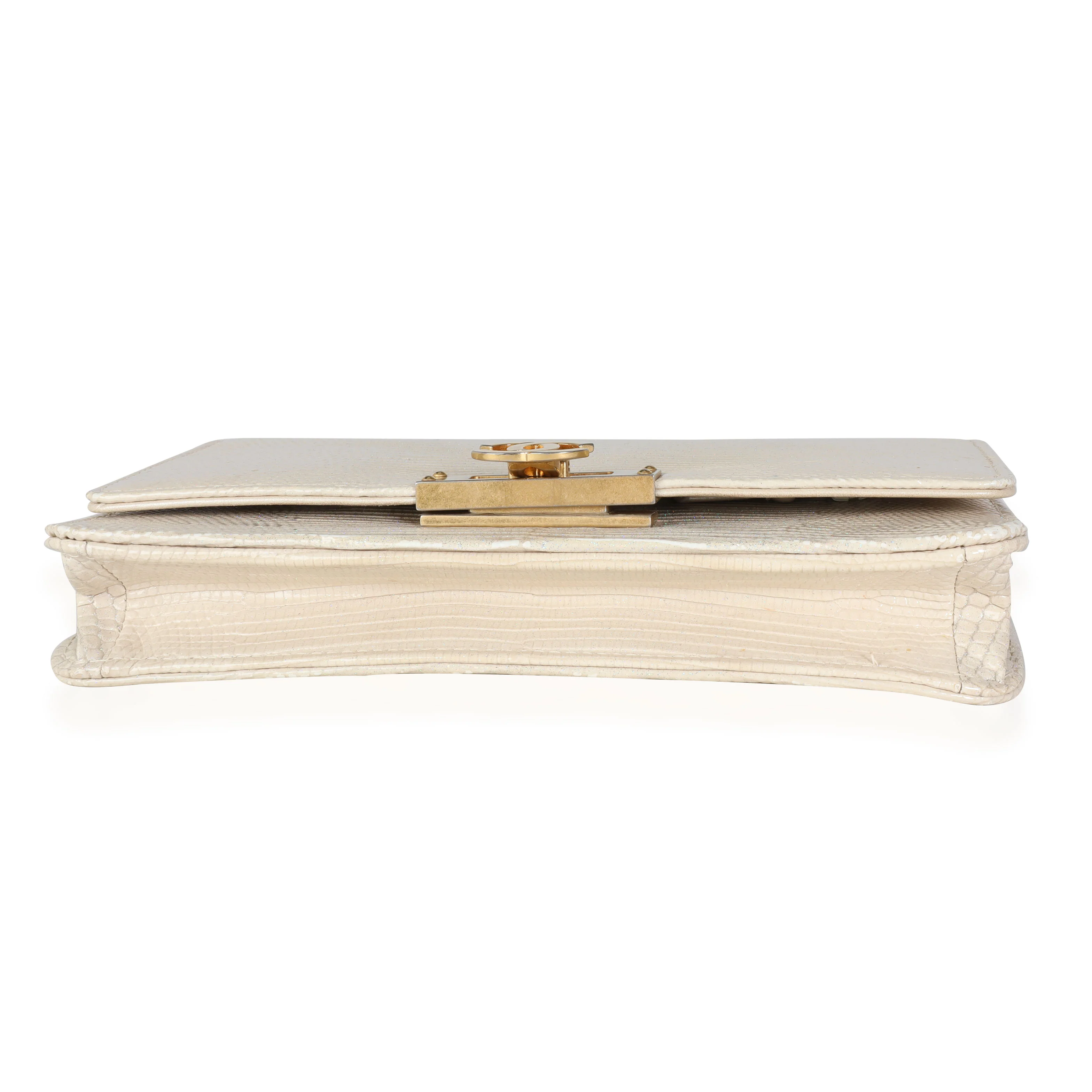 Gold Metallic Lizard Golden Class Wallet on Chain - Image 5