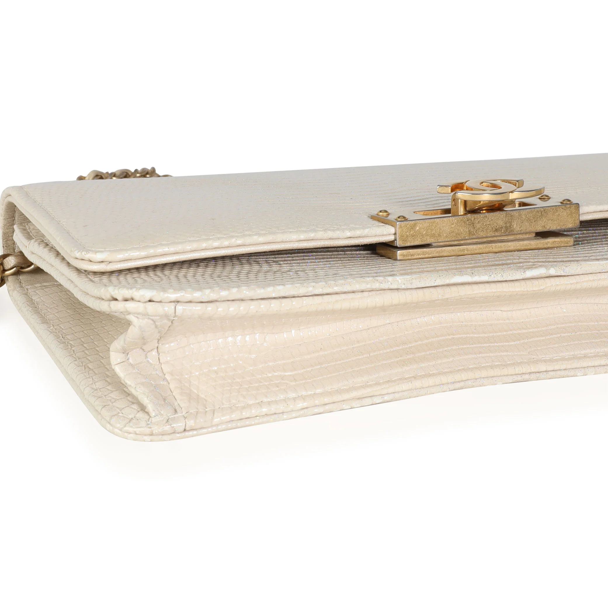 Gold Metallic Lizard Golden Class Wallet on Chain - Image 6