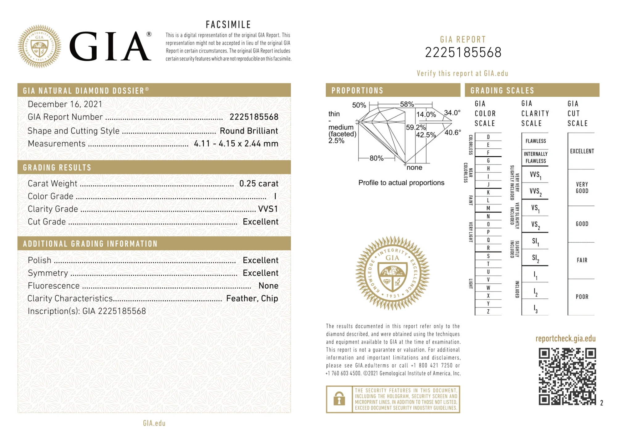 Certified 0.25 Ct Round cut I VVS1 Loose Diamond - Image 2