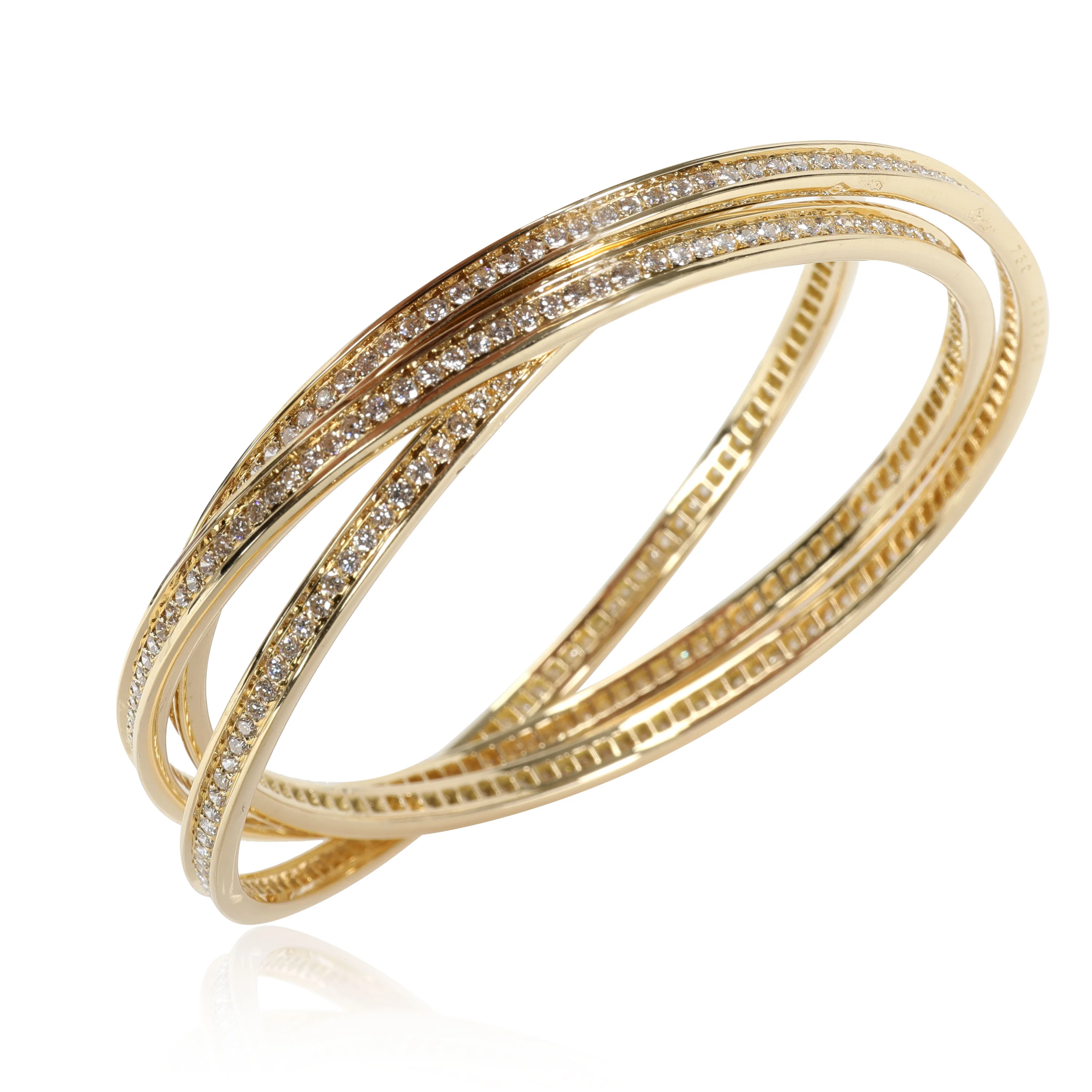 Trinity Rolling 8/1 Ctw Diamond Bracelet in 18k Yellow Gold - Image 3