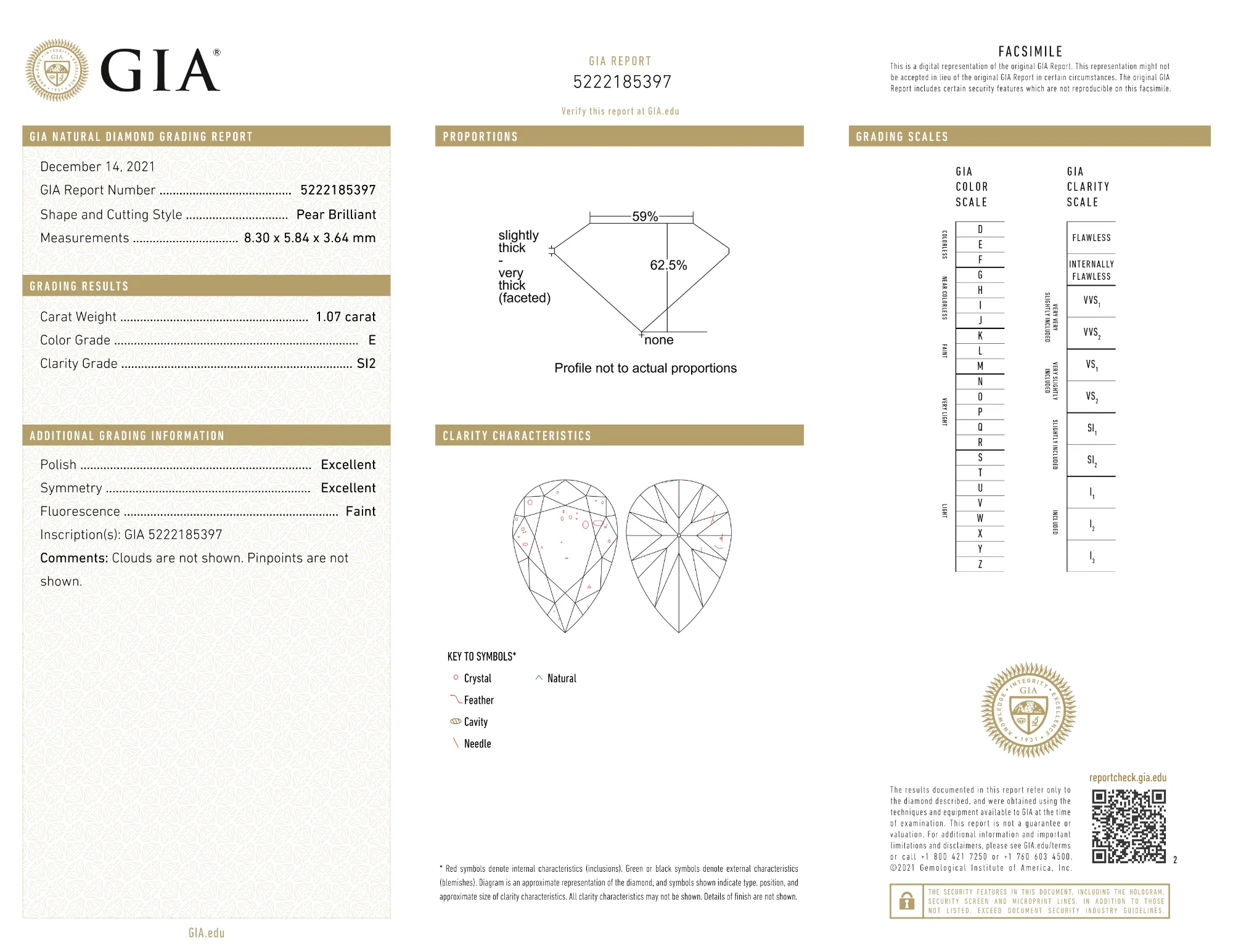 GIA Certified 1.07 Ct Pear cut E SI2 Loose Diamond - Image 2