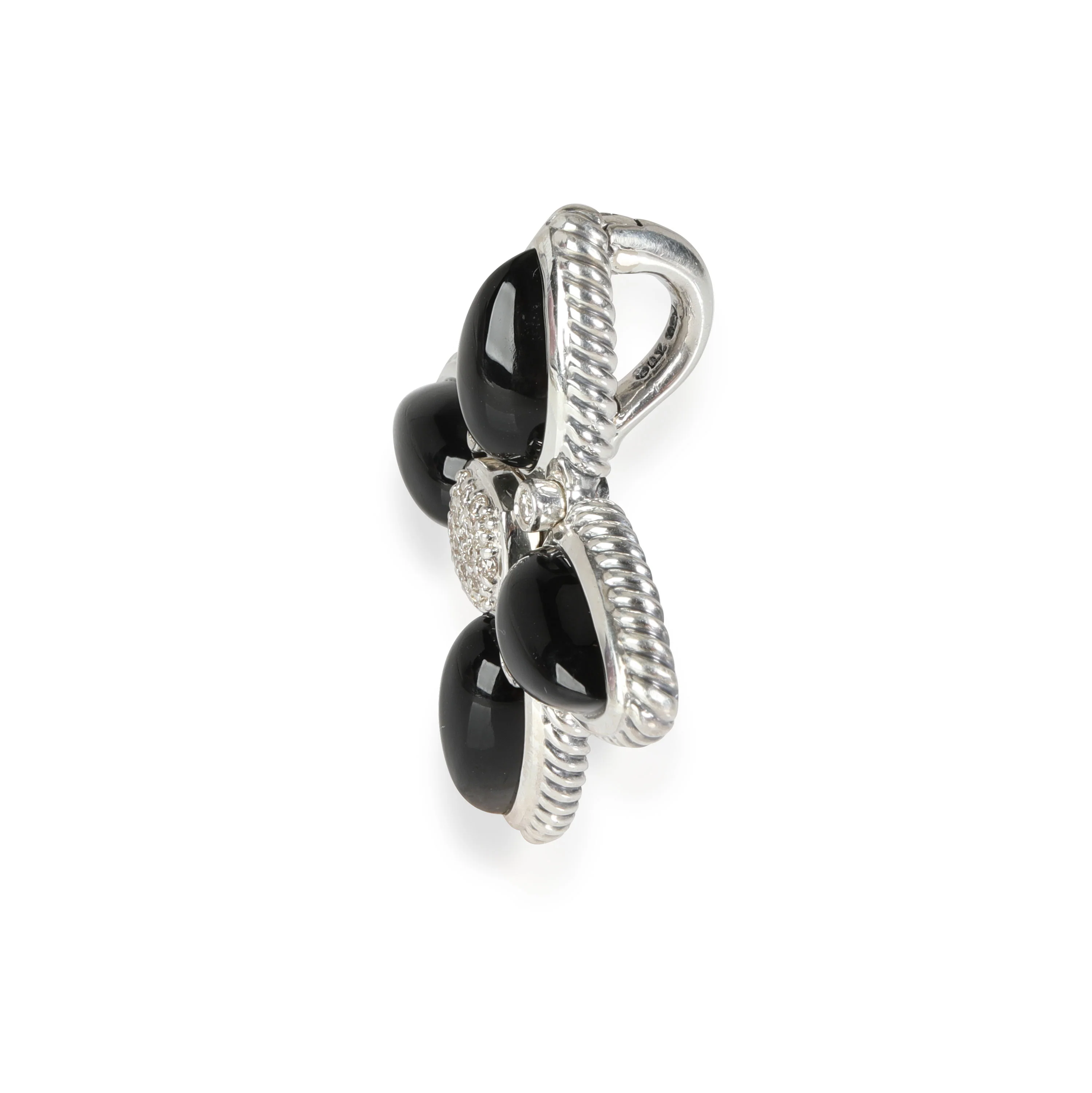 David Yurman Renaissance Onyx Diamond Enhancer Pendant in Sterling Silver Black - Image 2