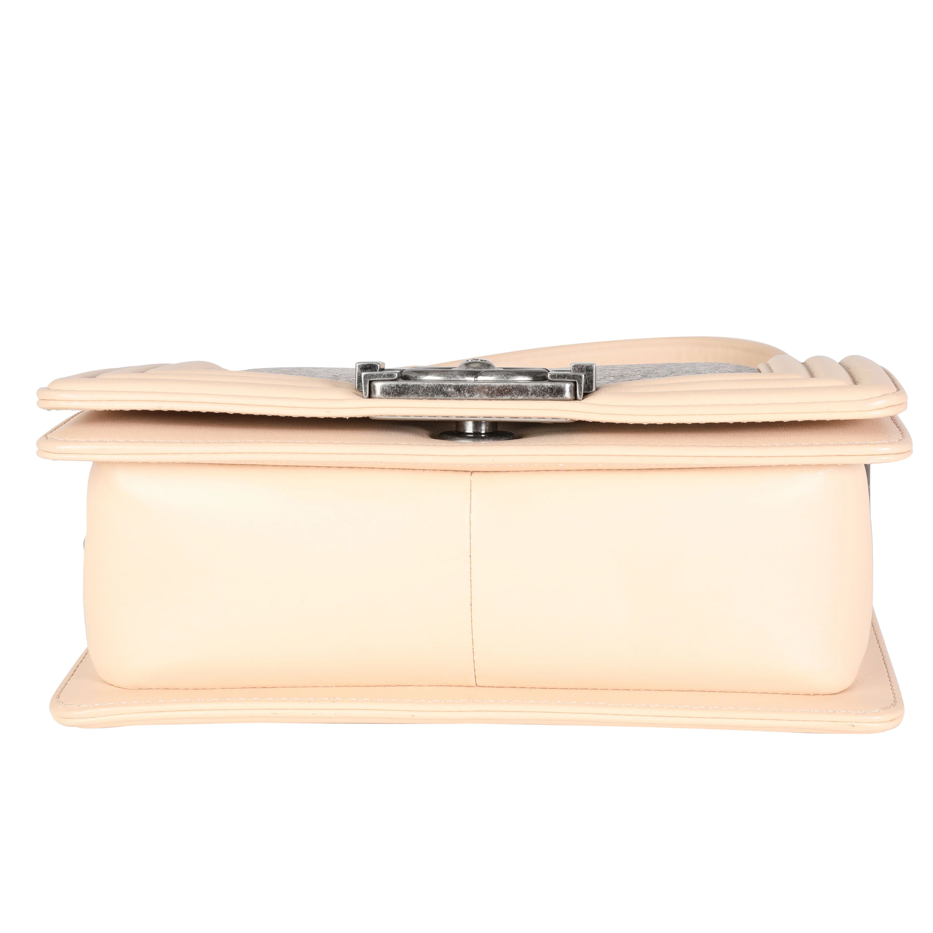 Chanel Beige Calfskin & Lizard Small Boy Bag - Image 5