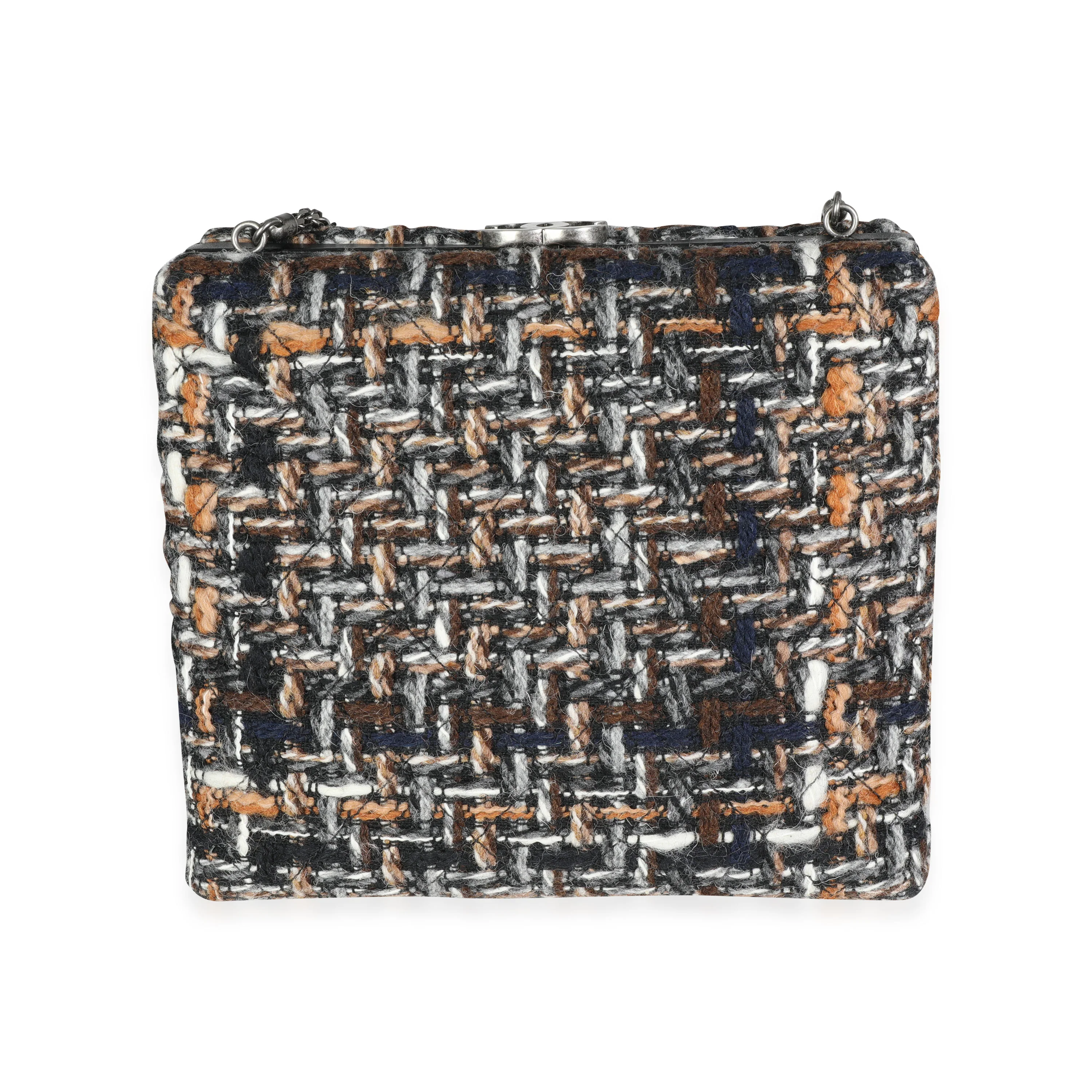 Chanel Black Leather & Multicolor Tweed Il Quadrato Box Shoulder Bag - Image 3