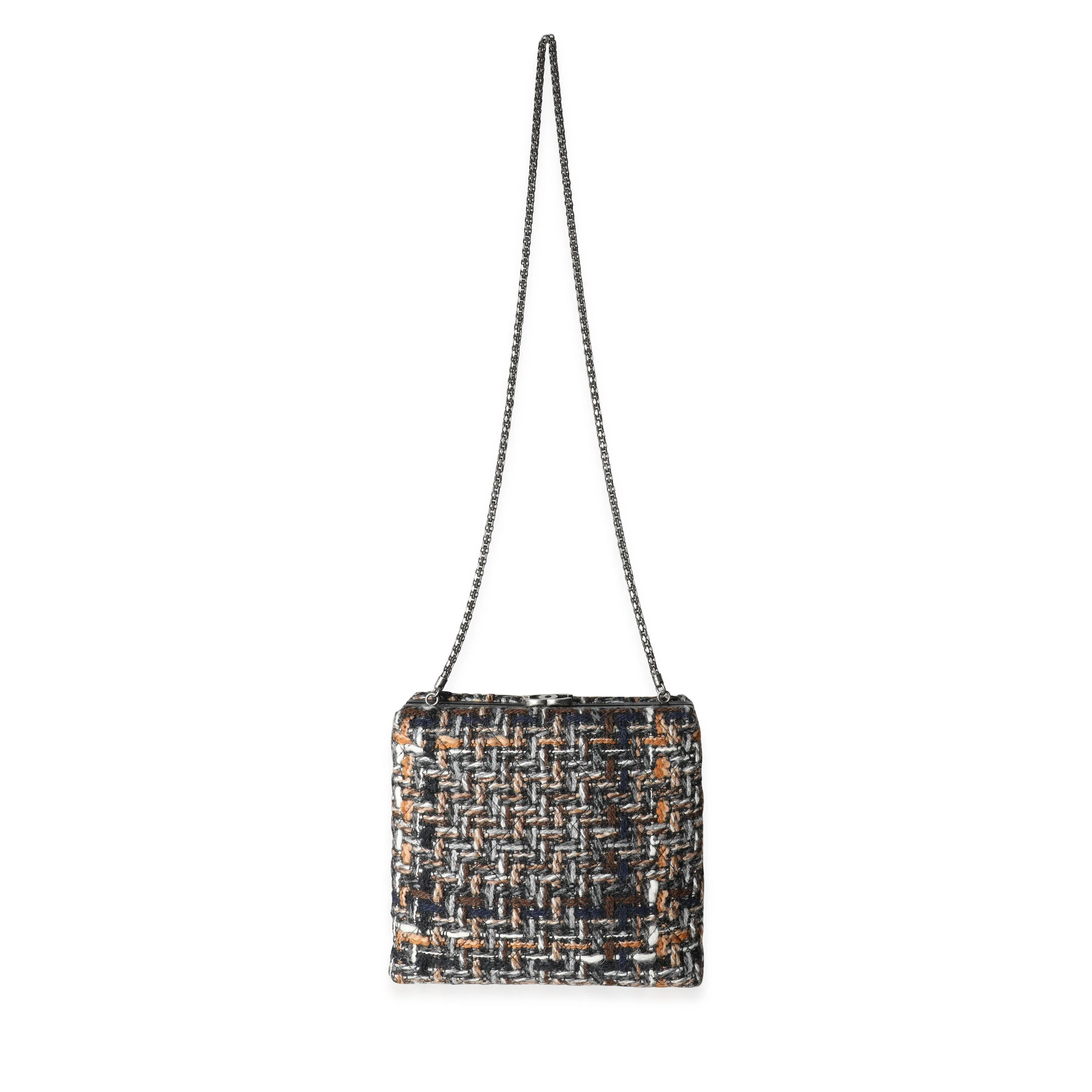 Chanel Black Leather & Multicolor Tweed Il Quadrato Box Shoulder Bag - Image 4