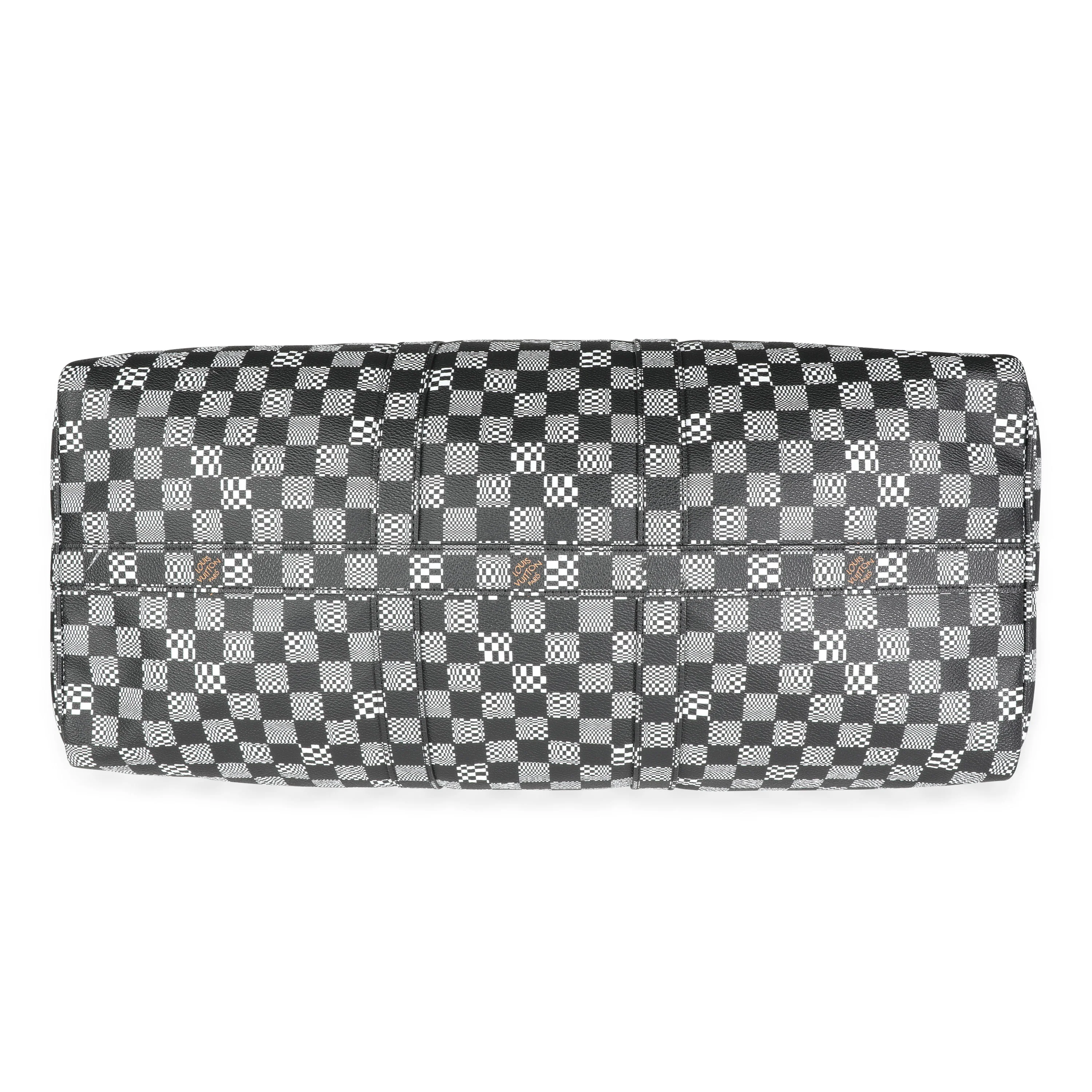 Louis Vuitton Black & White Distorted Damier Keepall Bandoulière 50 - Image 5