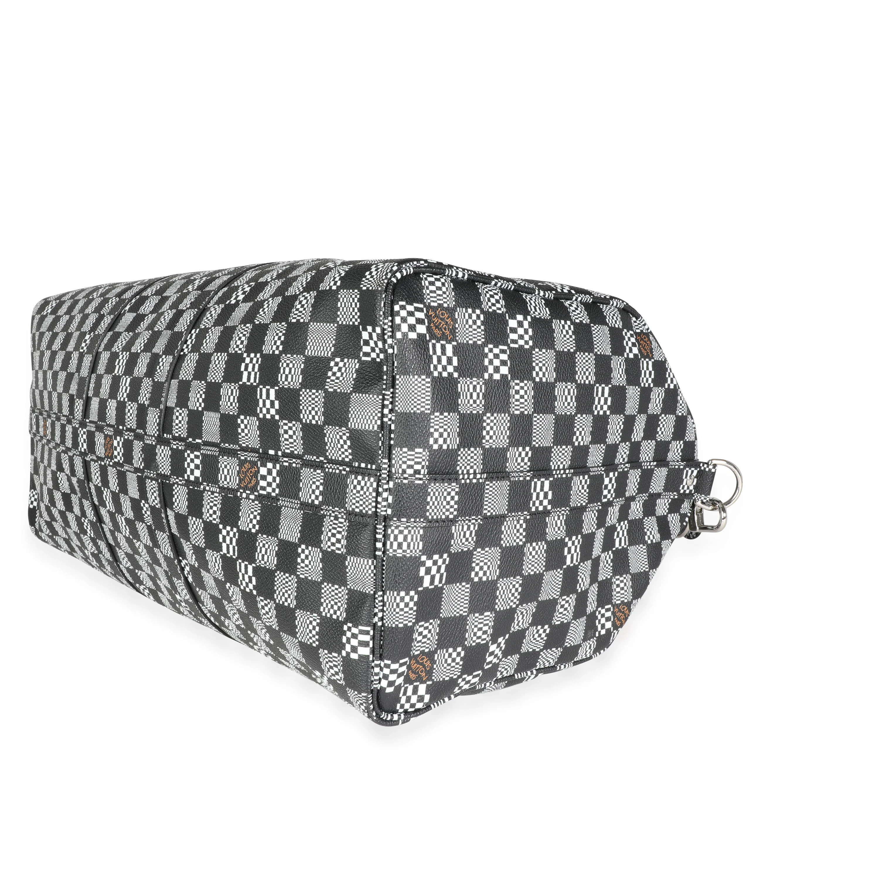Louis Vuitton Black & White Distorted Damier Keepall Bandoulière 50 - Image 6