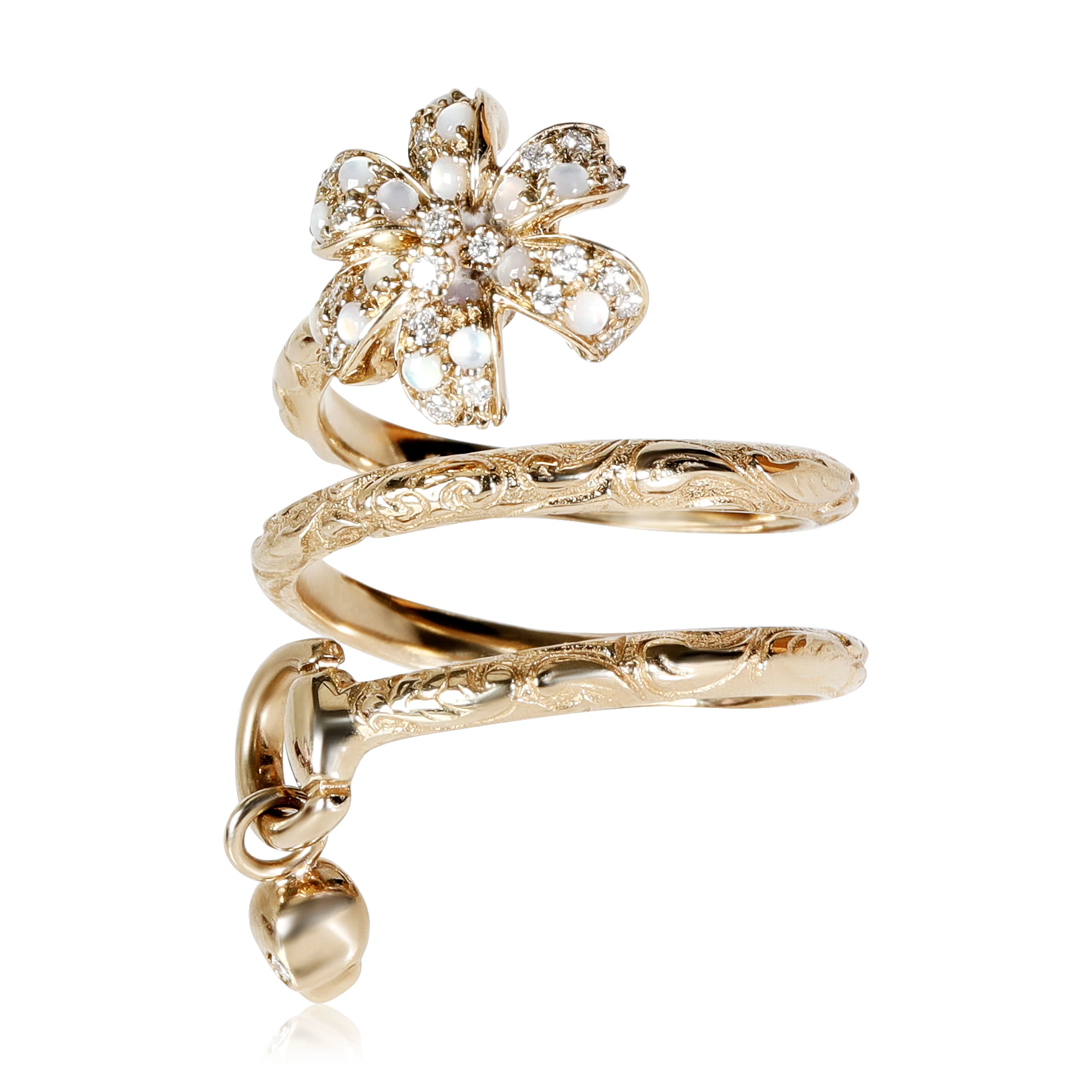 Flora Mother of Pearl Ring in 18K Yellow Gold 0.05 CTW - Image 2