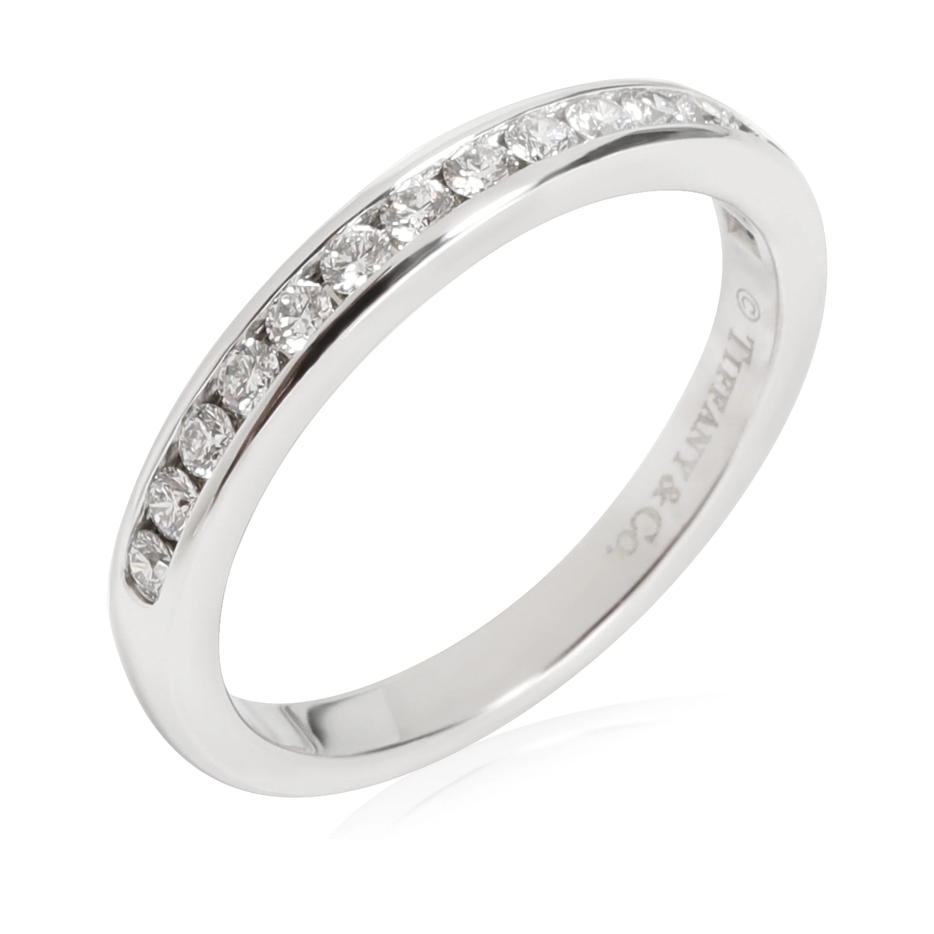 Tiffany & Co. Channel Set Half Eternity Diamond Wedding Band,  Platinum 0.24 Ctw - Image 3