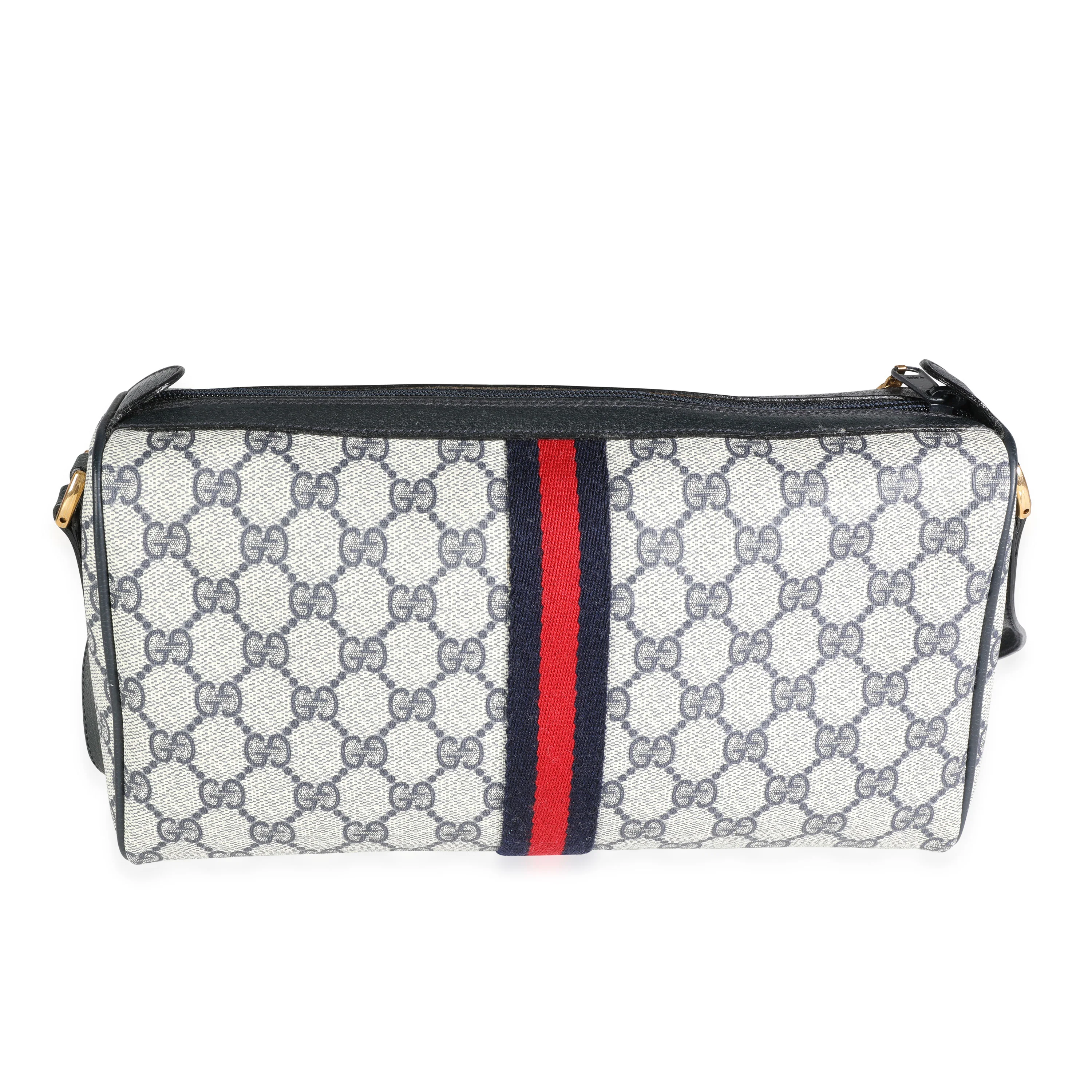 Gucci Vintage Accessory Collection Navy GG Supreme & Web Bag - Image 3