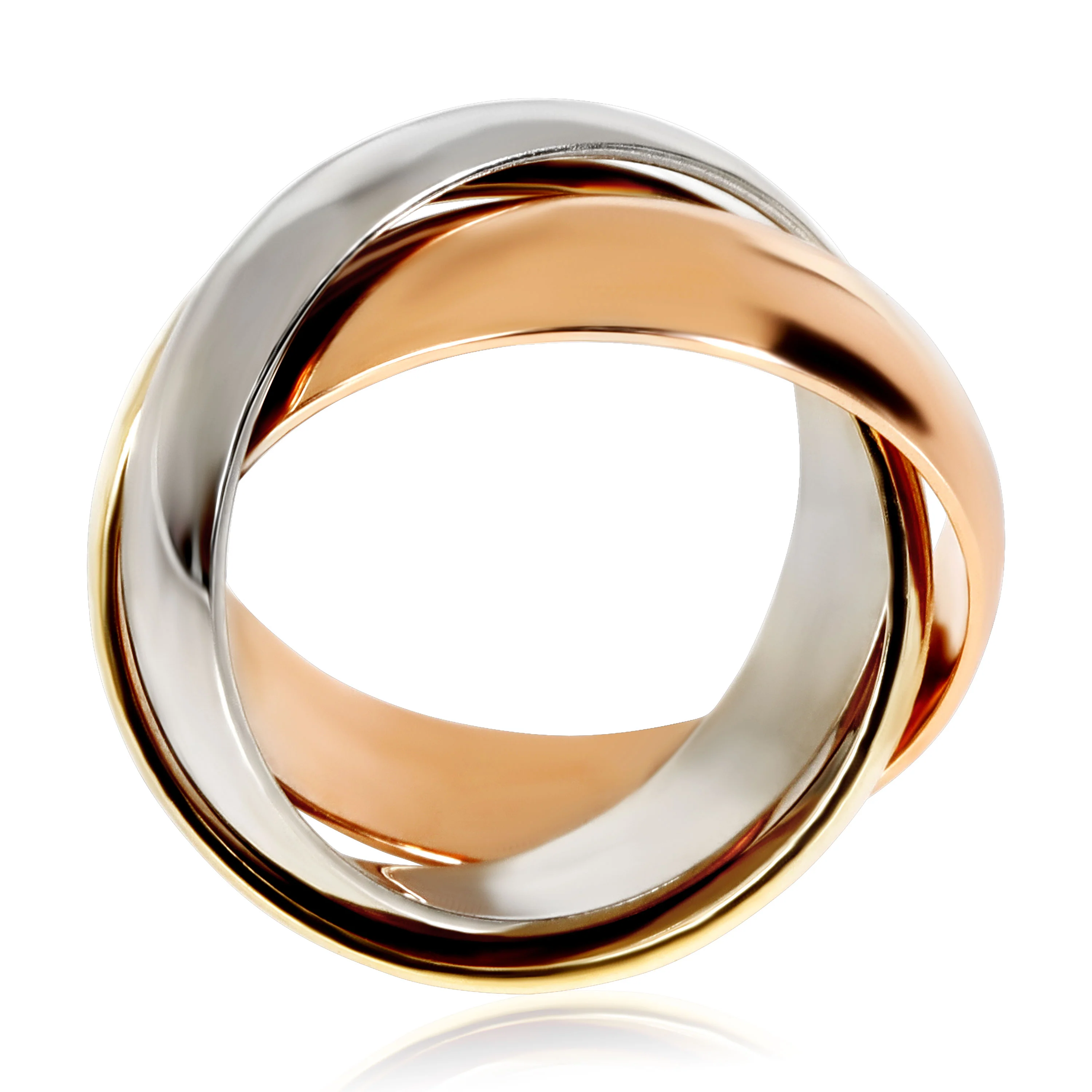 Cartier Vintage Trinity 5.1 mm Wide Bands Ring in 18K 3 Tone Gold - Image 2