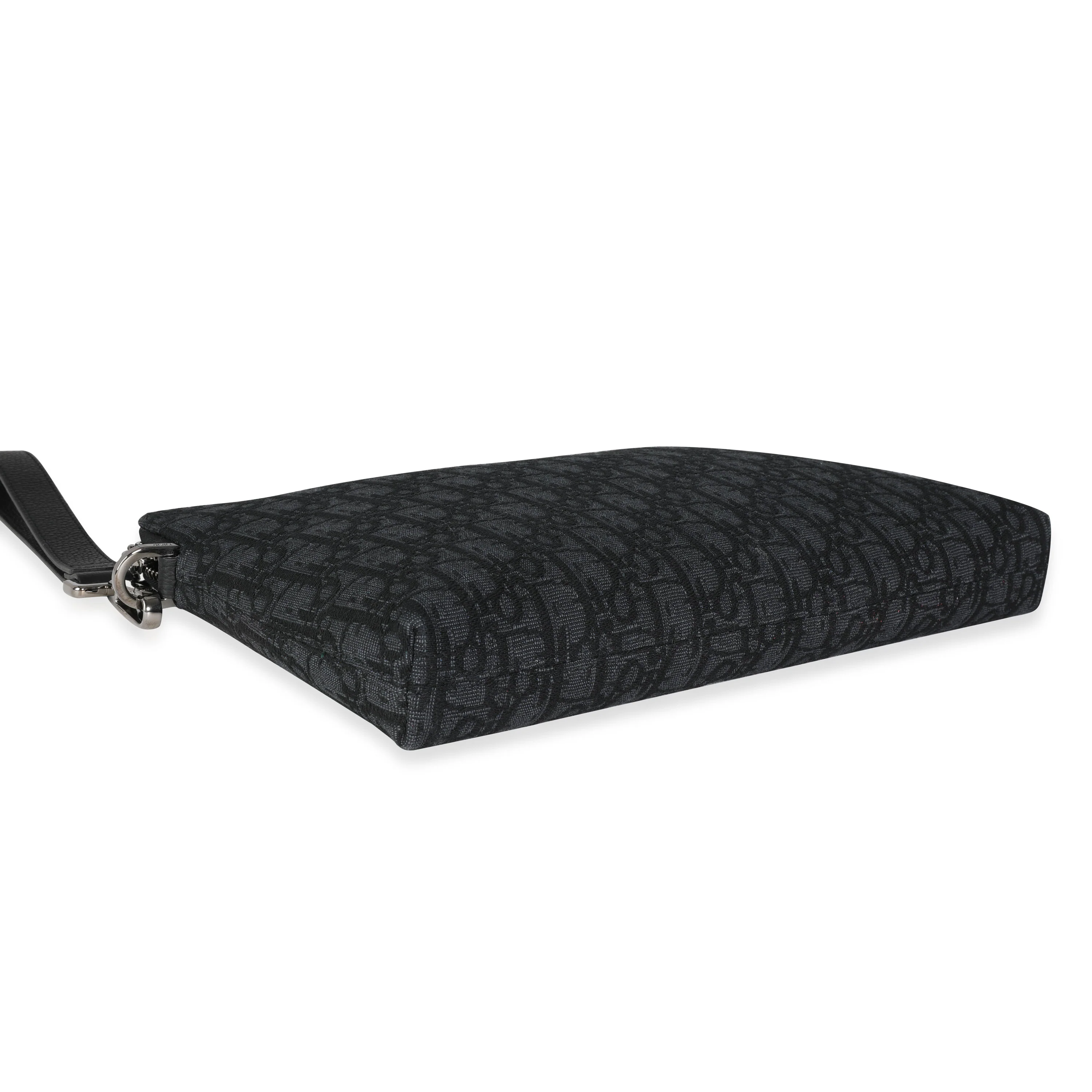 Dior Black & Blue Oblique Jacquard Pouch - Image 6