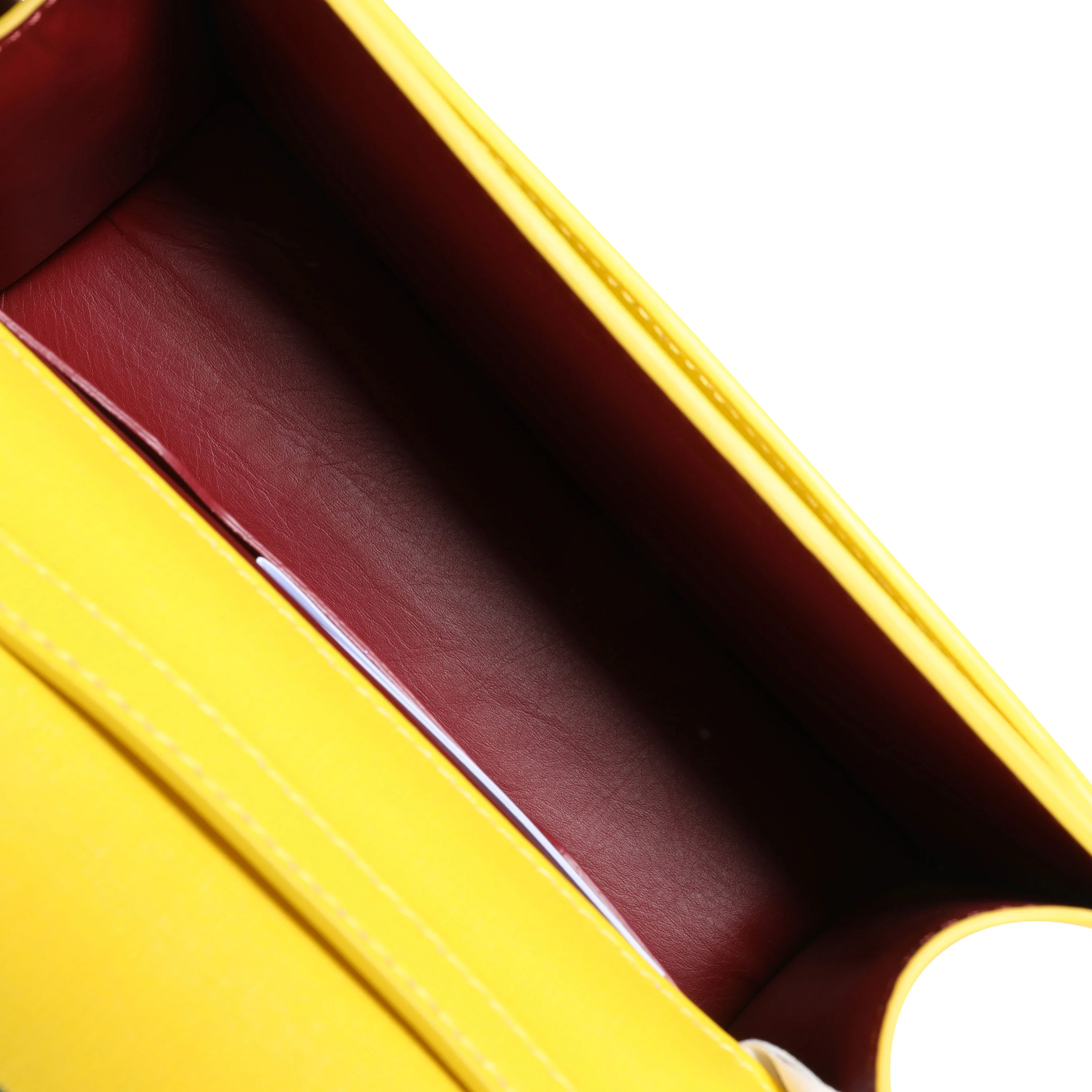Yellow Saffiano Leather Jitney 1.4 Tonal Arrow Top Handle Crossbody Ba - Image 8