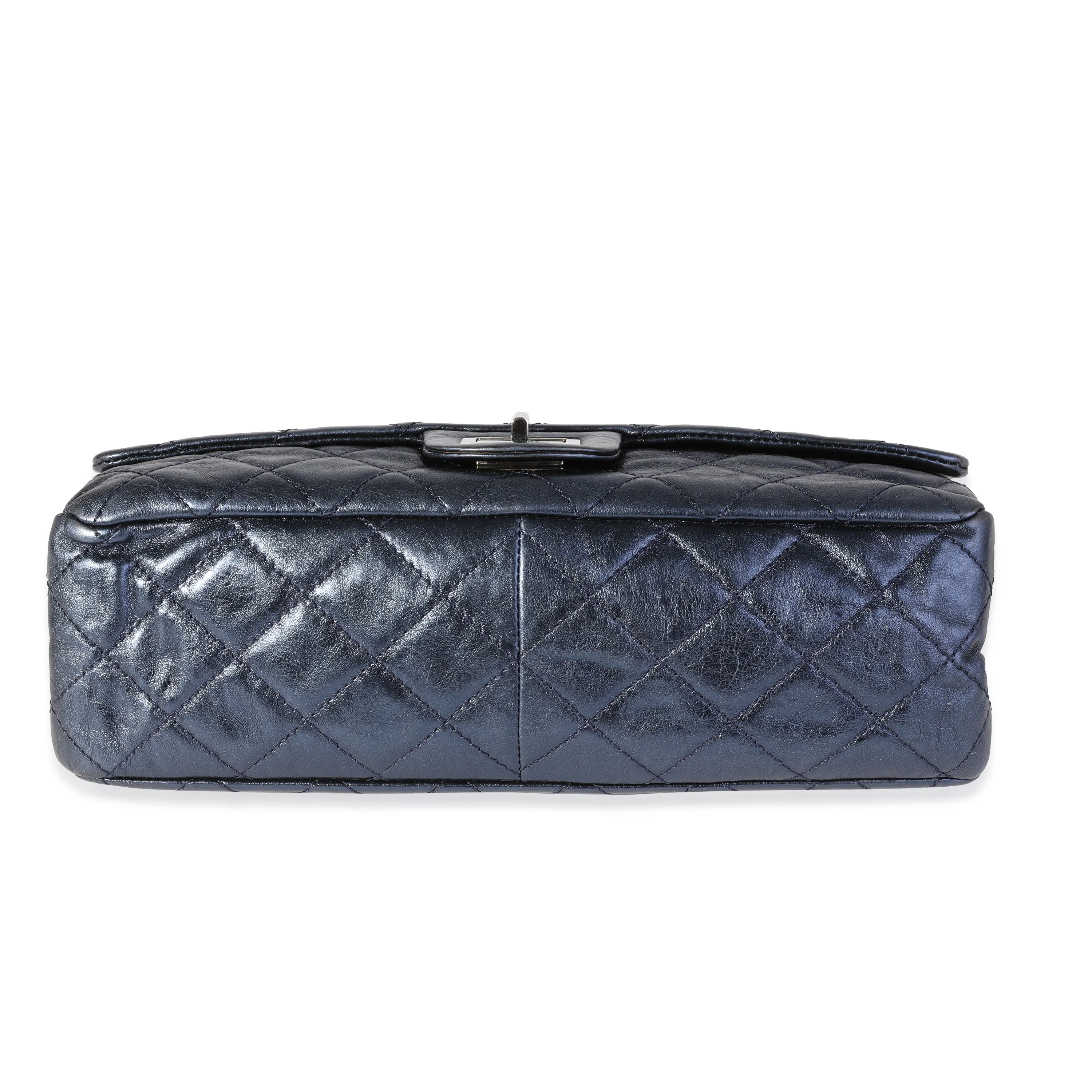 Chanel Metallic Blue Quilted Aged Calfskin Reissue 2.55 227 Double Flap Bag - Image 7