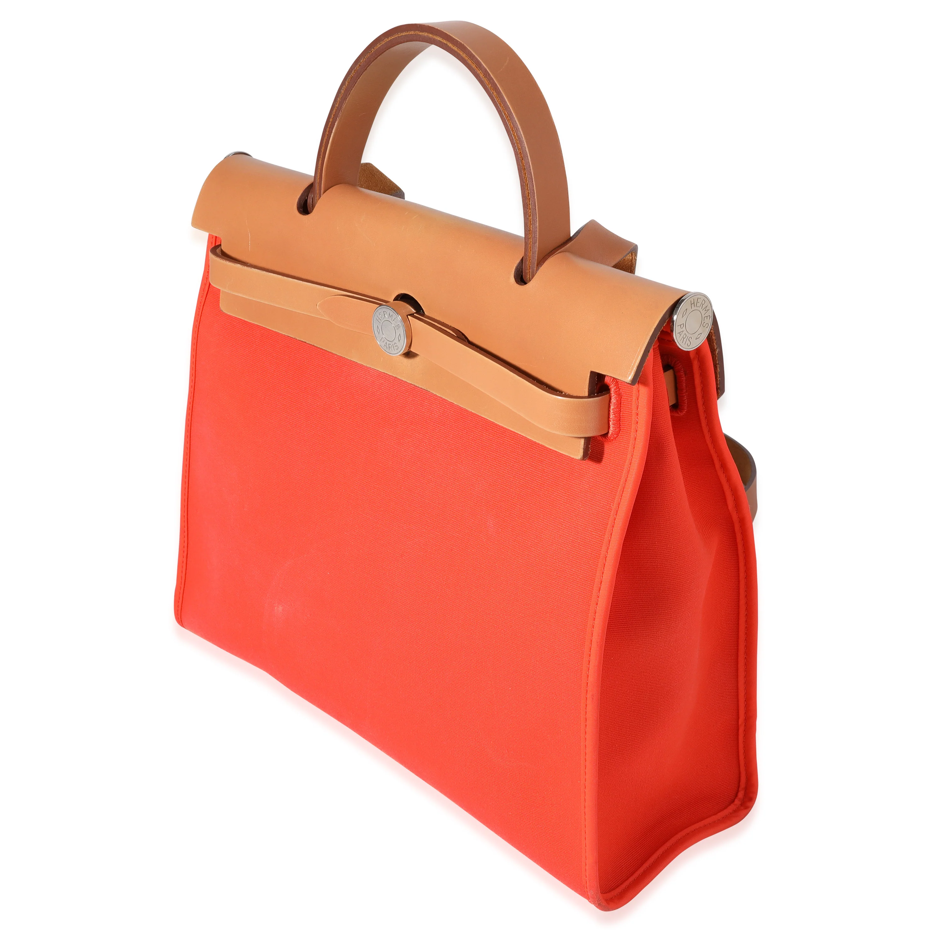 Hermès Orange Toile & Natural Vache Hunter Herbag Zip 31 PHW - Image 2