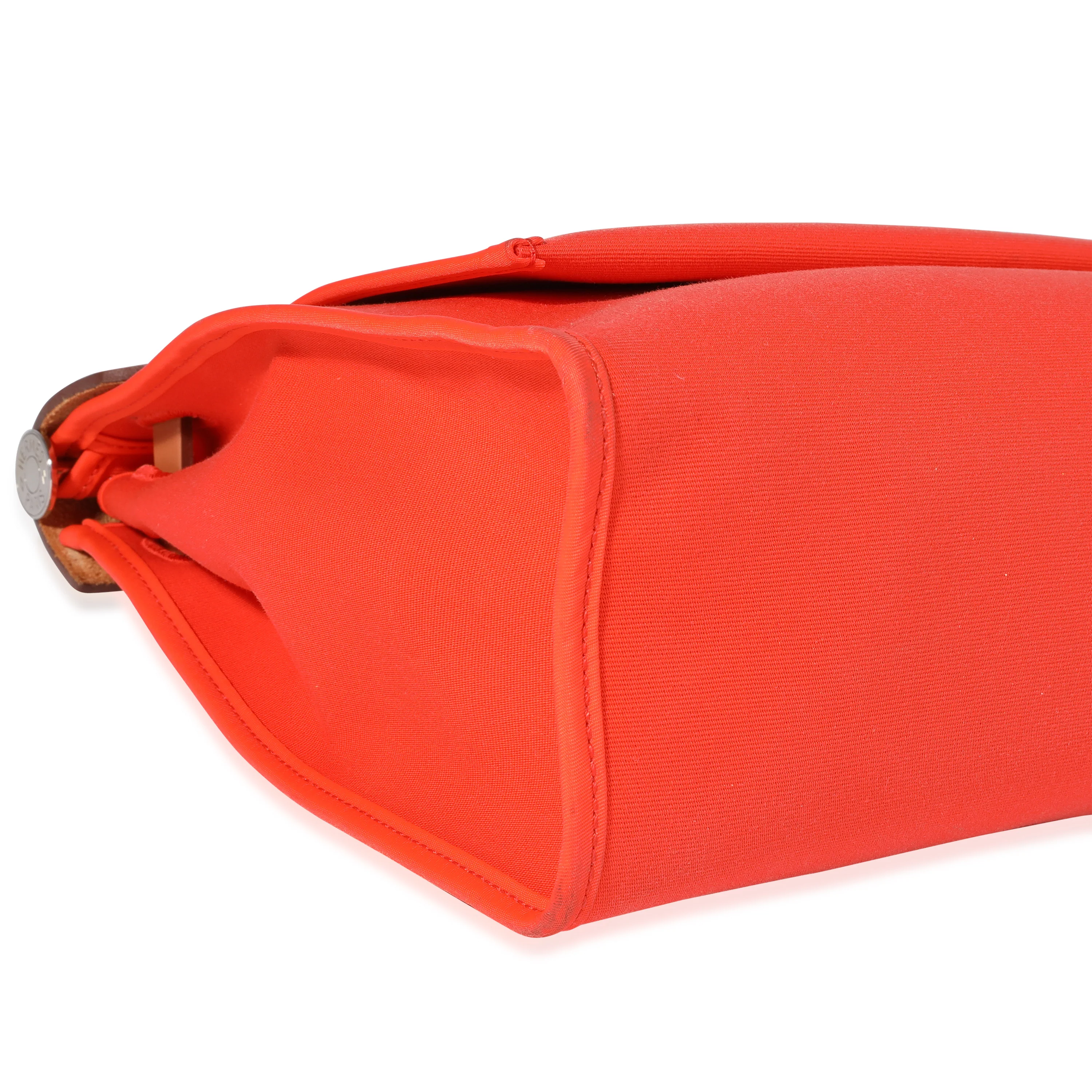 Hermès Orange Toile & Natural Vache Hunter Herbag Zip 31 PHW - Image 4